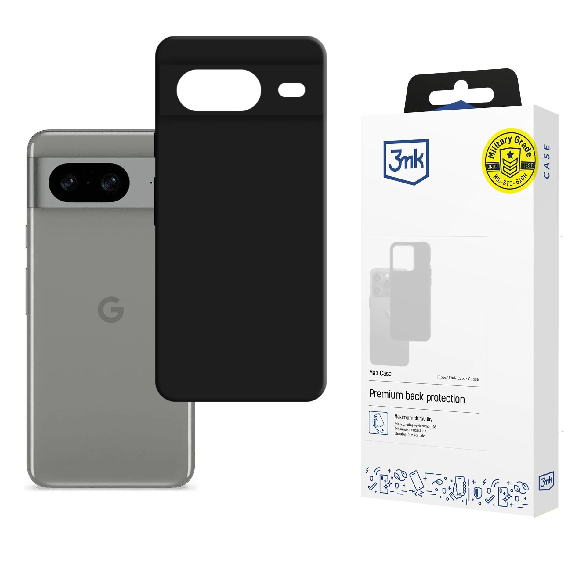 Pouzdro na Google Pixel 8 5G - 3mk Matt Case Černá