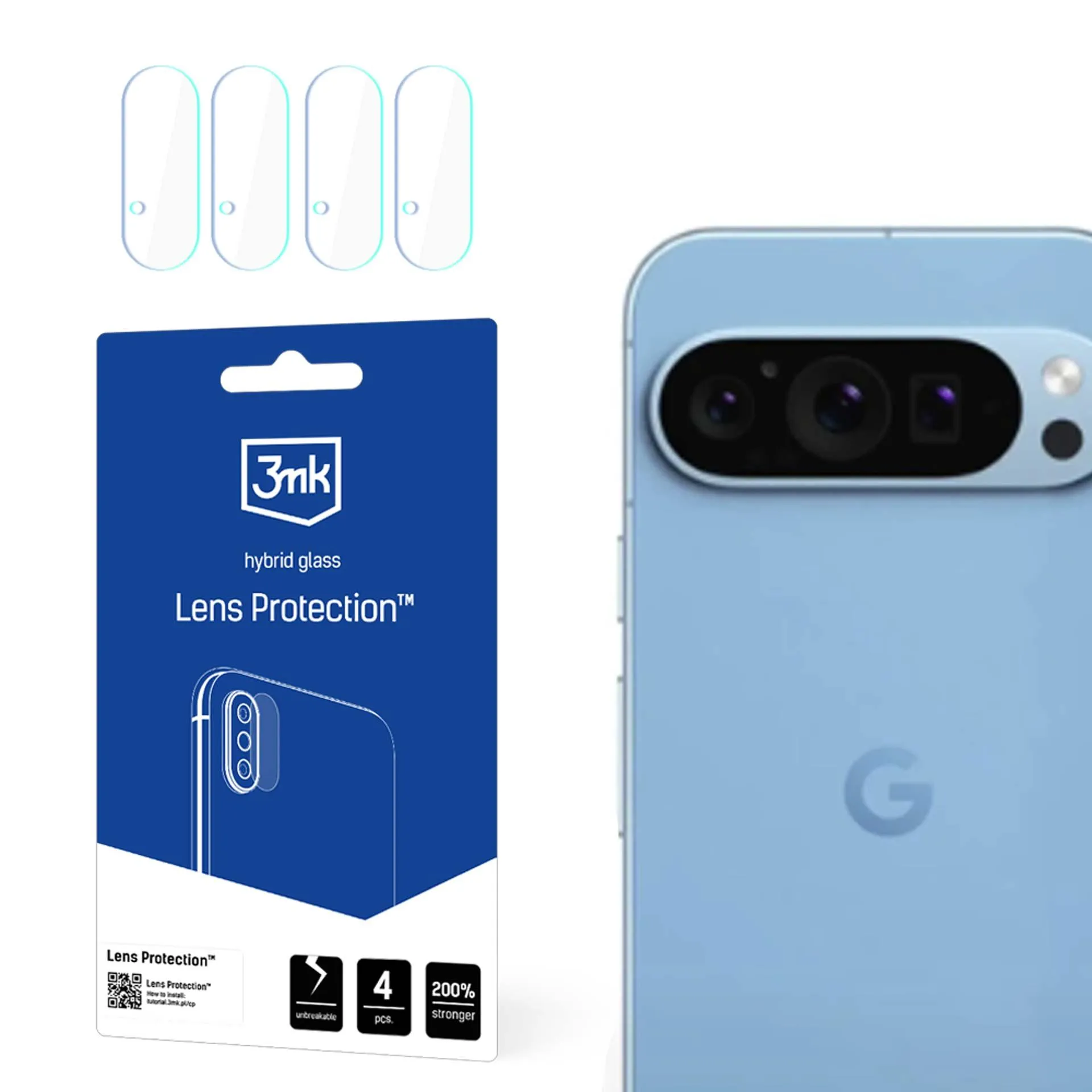 Sklo na objektiv fotoaparátu pro Google Pixel 9 Pro - 3mk Lens Protection