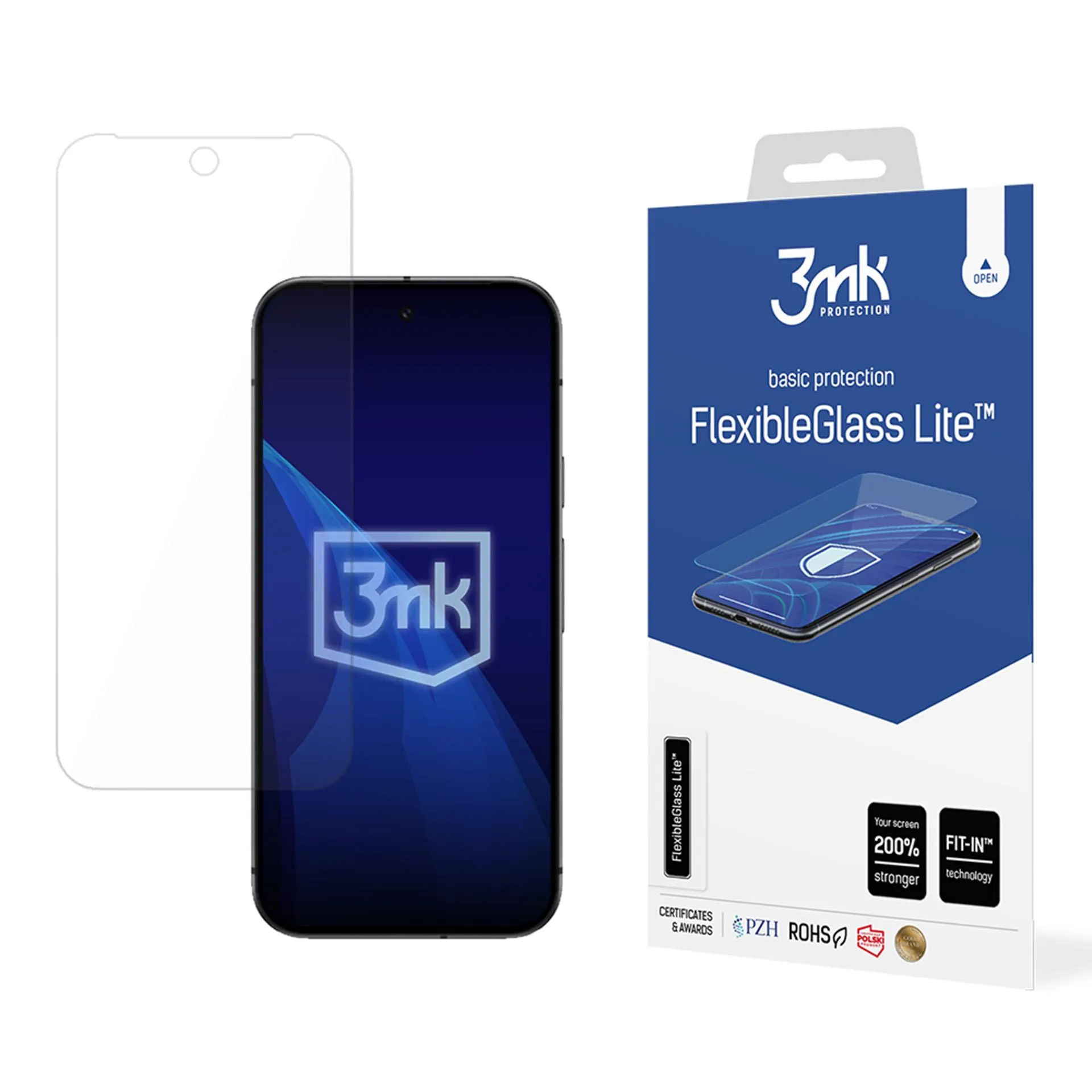Nerozbitné hybridní sklo na Google Pixel 9A - 3mk FlexibleGlass Lite