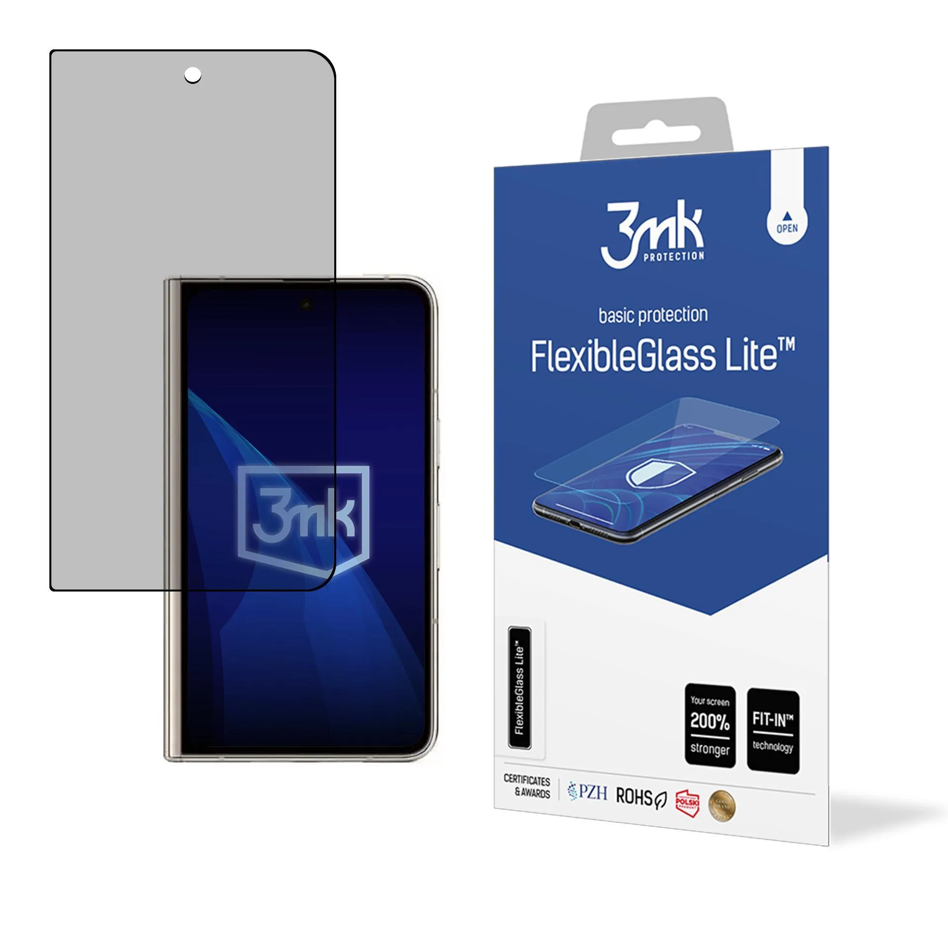 Nerozbitné hybridní sklo na Google Pixel Fold (front) - 3mk FlexibleGlass Lite