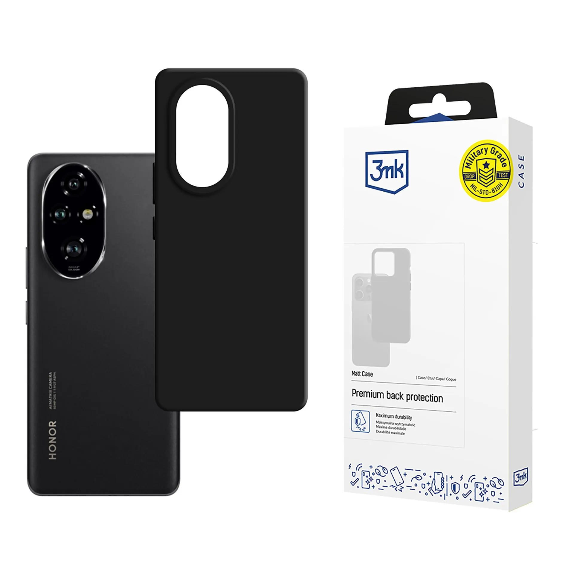Pouzdro na Honor 200 Pro - 3mk Matt Case Černá