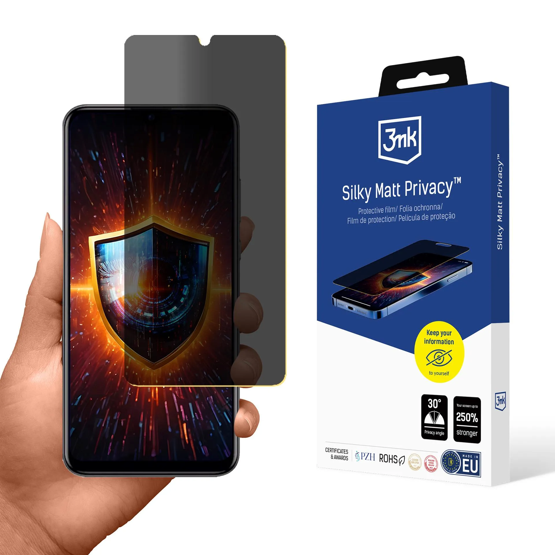 Fólie pro soukromí na Huawei P30 - 3mk Silky Matt Privacy