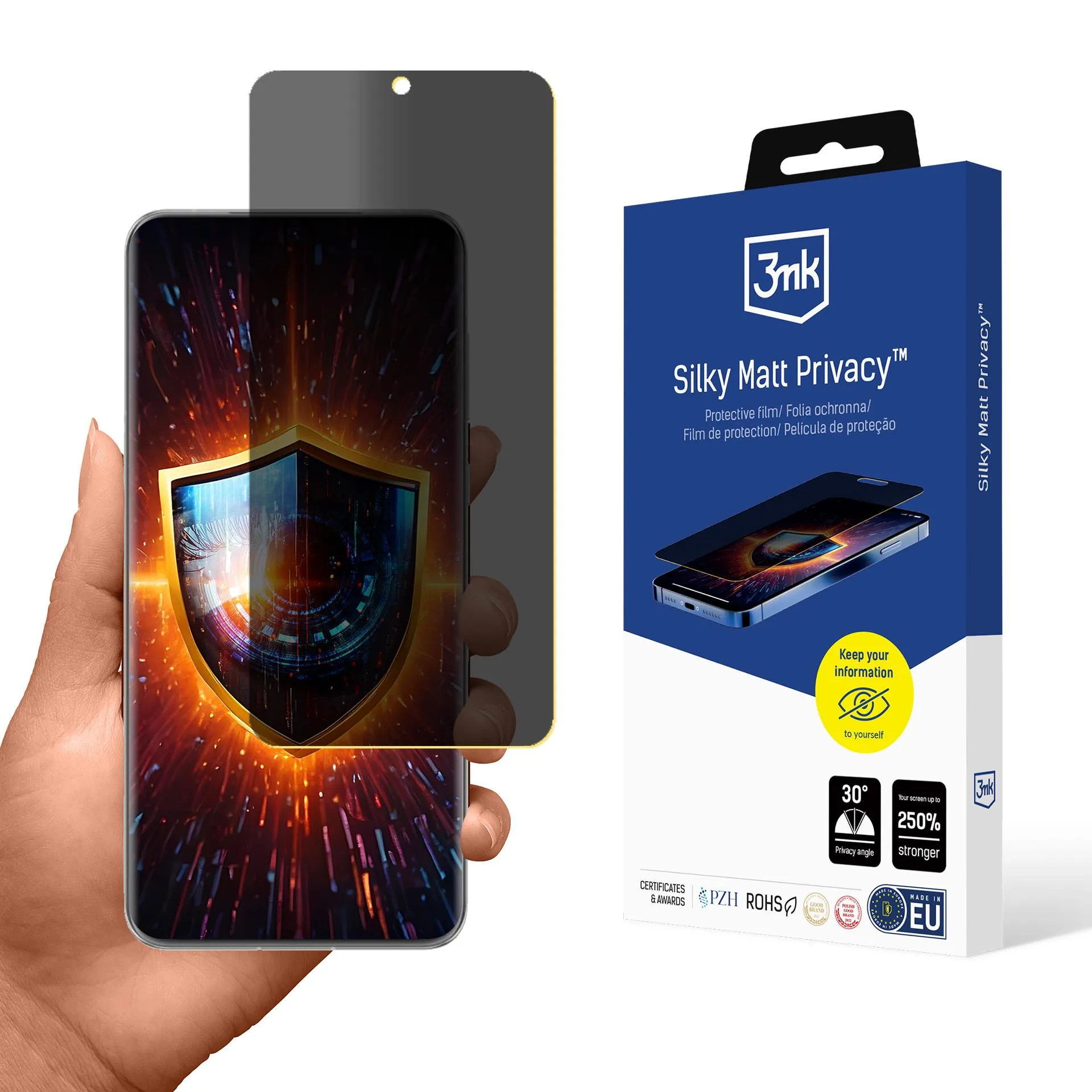 Fólie pro soukromí na Huawei P60 Pro - 3mk Silky Matt Privacy