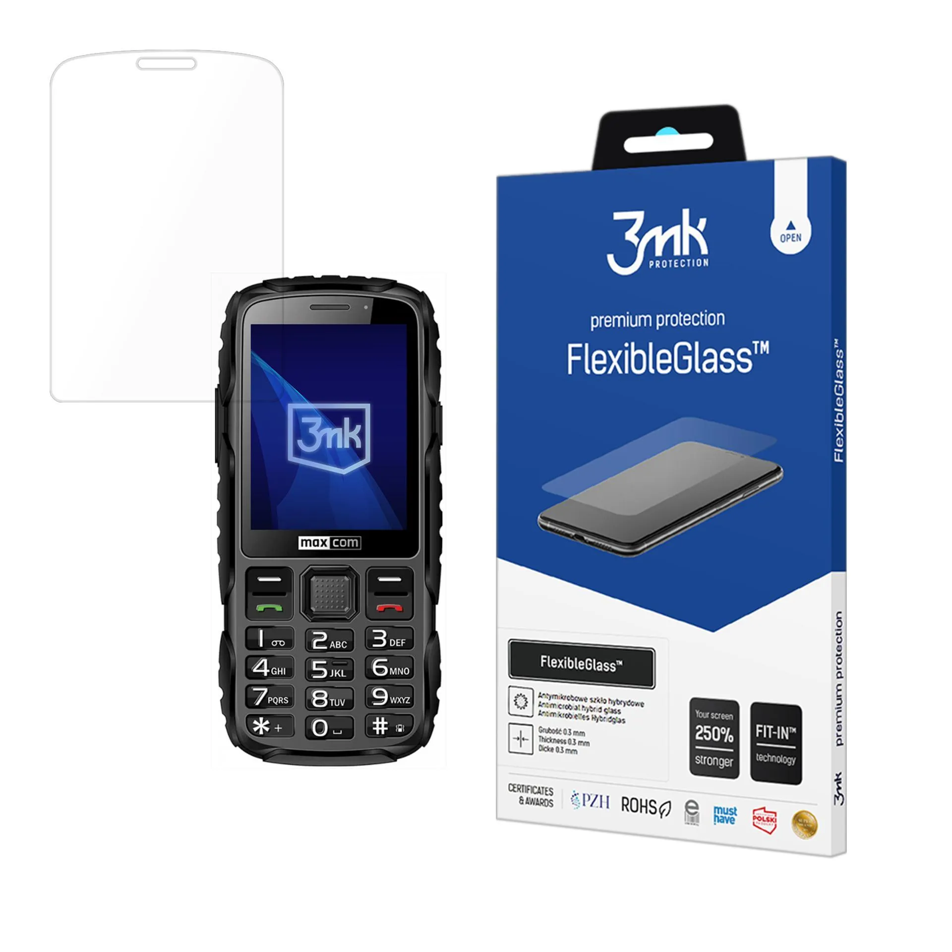 Hybridní nerozbitné sklo na Maxcom Strong MM920 - 3mk FlexibleGlass™