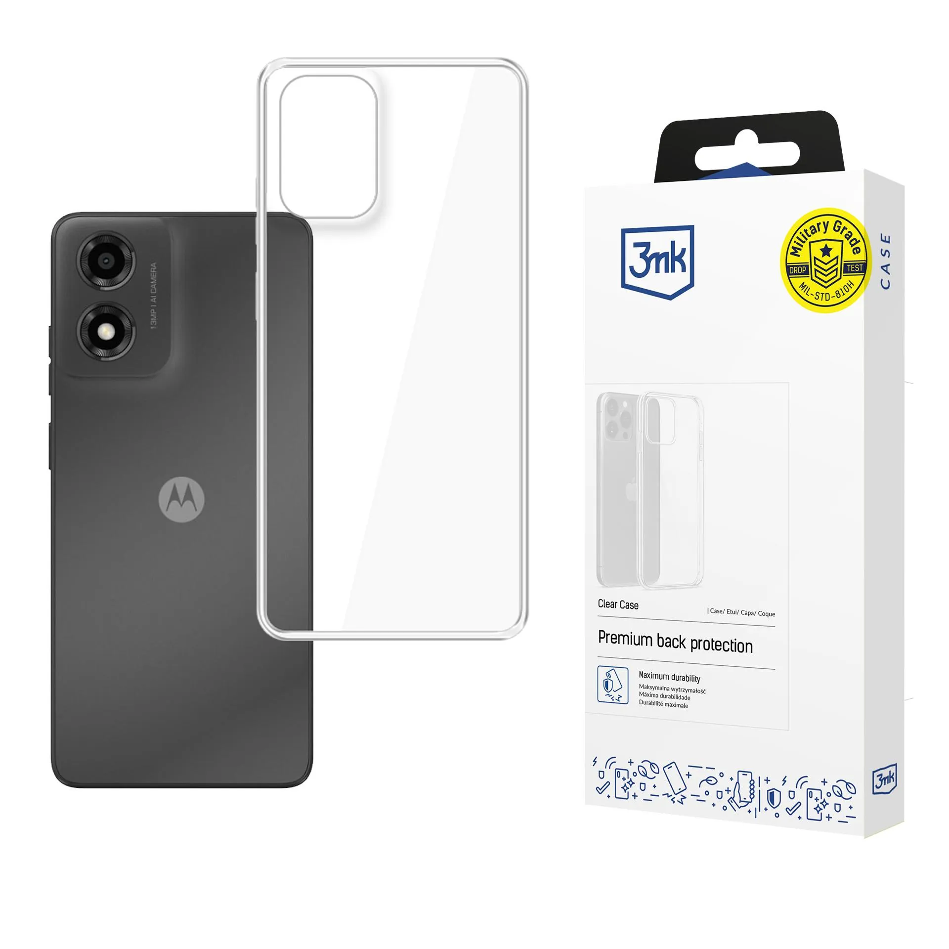 Pouzdro na Motorola Moto E14/G04/G04S - 3mk Clear Case