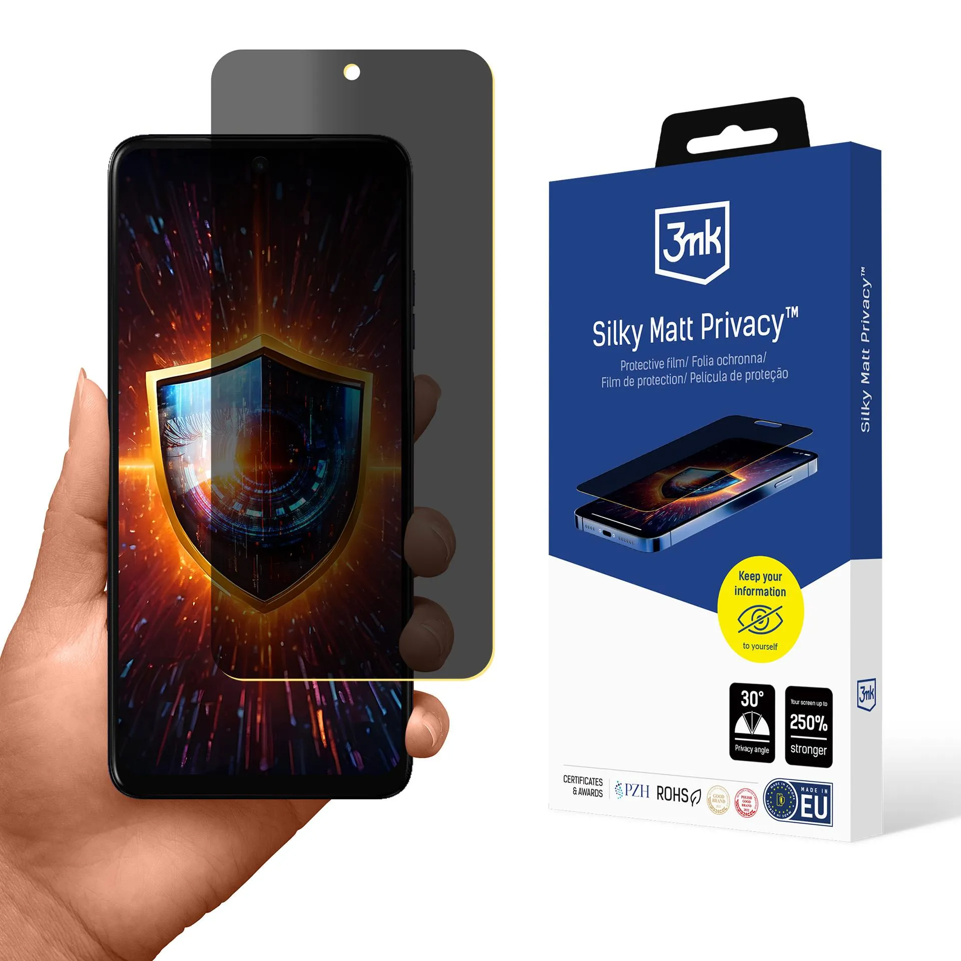 Fólie pro soukromí na Motorola Moto E15 - 3mk Silky Matt Privacy