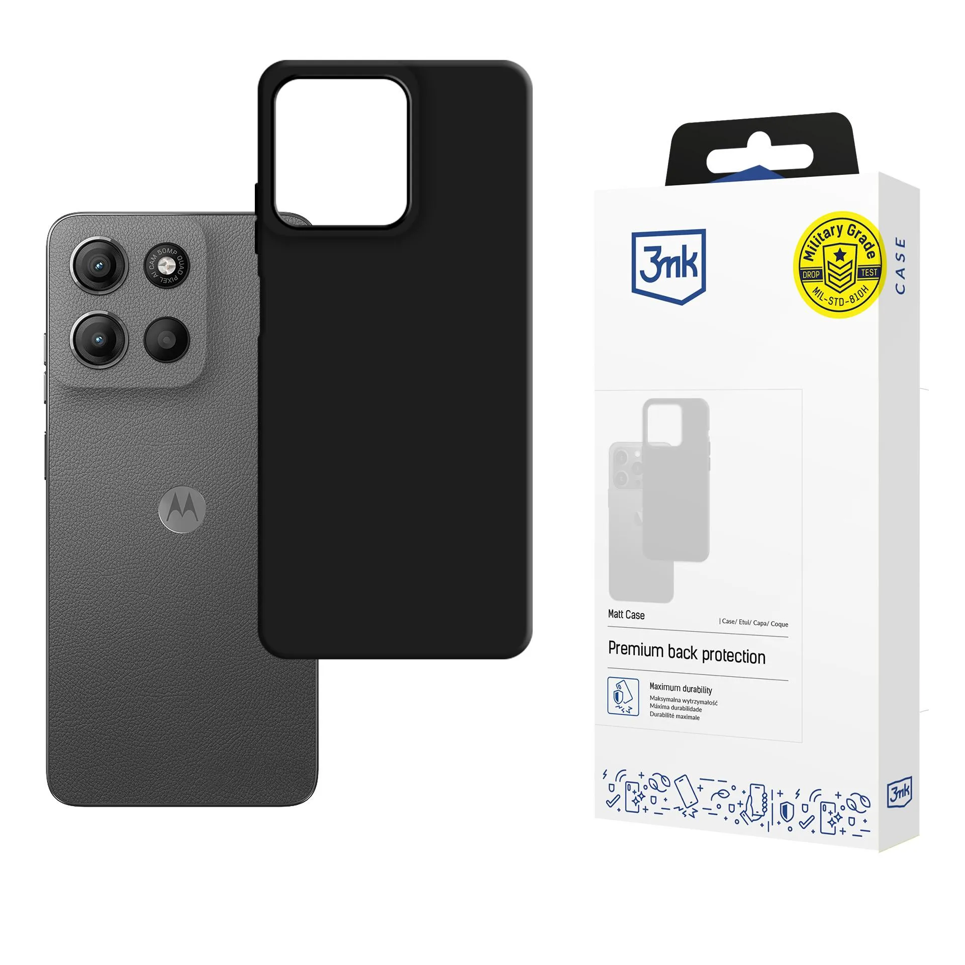 Pouzdro na Motorola Moto G15 / G15 Power - 3mk Matt Case Černá