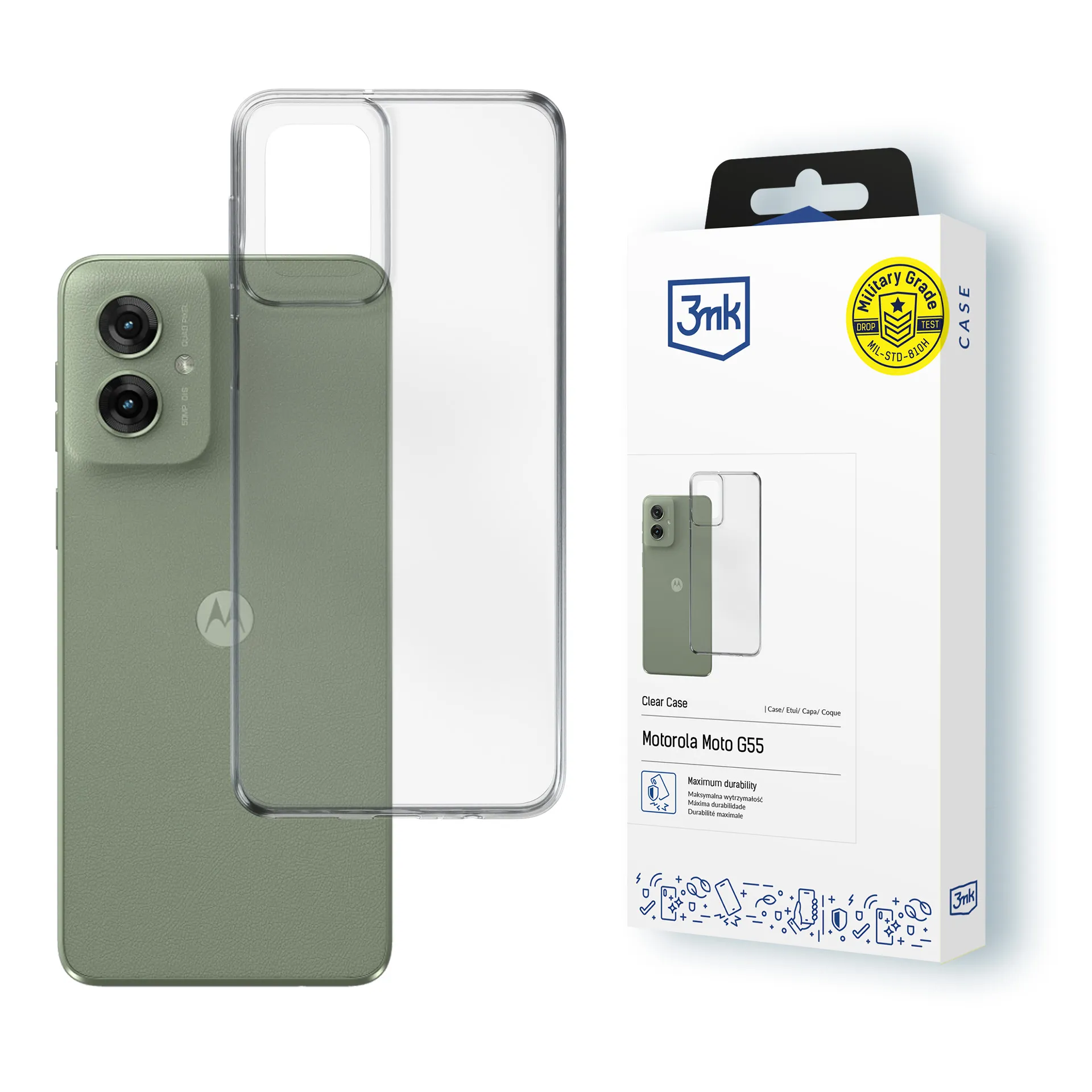 Pouzdro na Motorola Moto G55 5G - 3mk Clear Case
