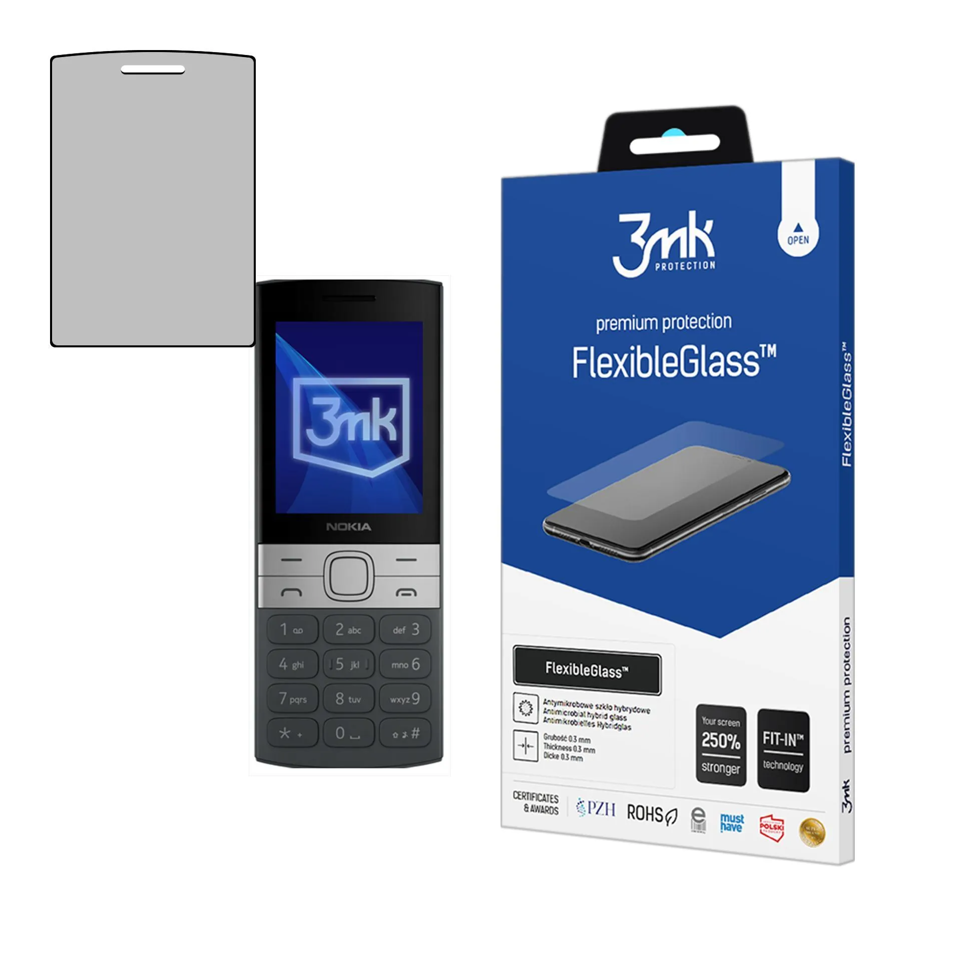Hybridní nerozbitné sklo na Nokia 150 2023 - 3mk FlexibleGlass™