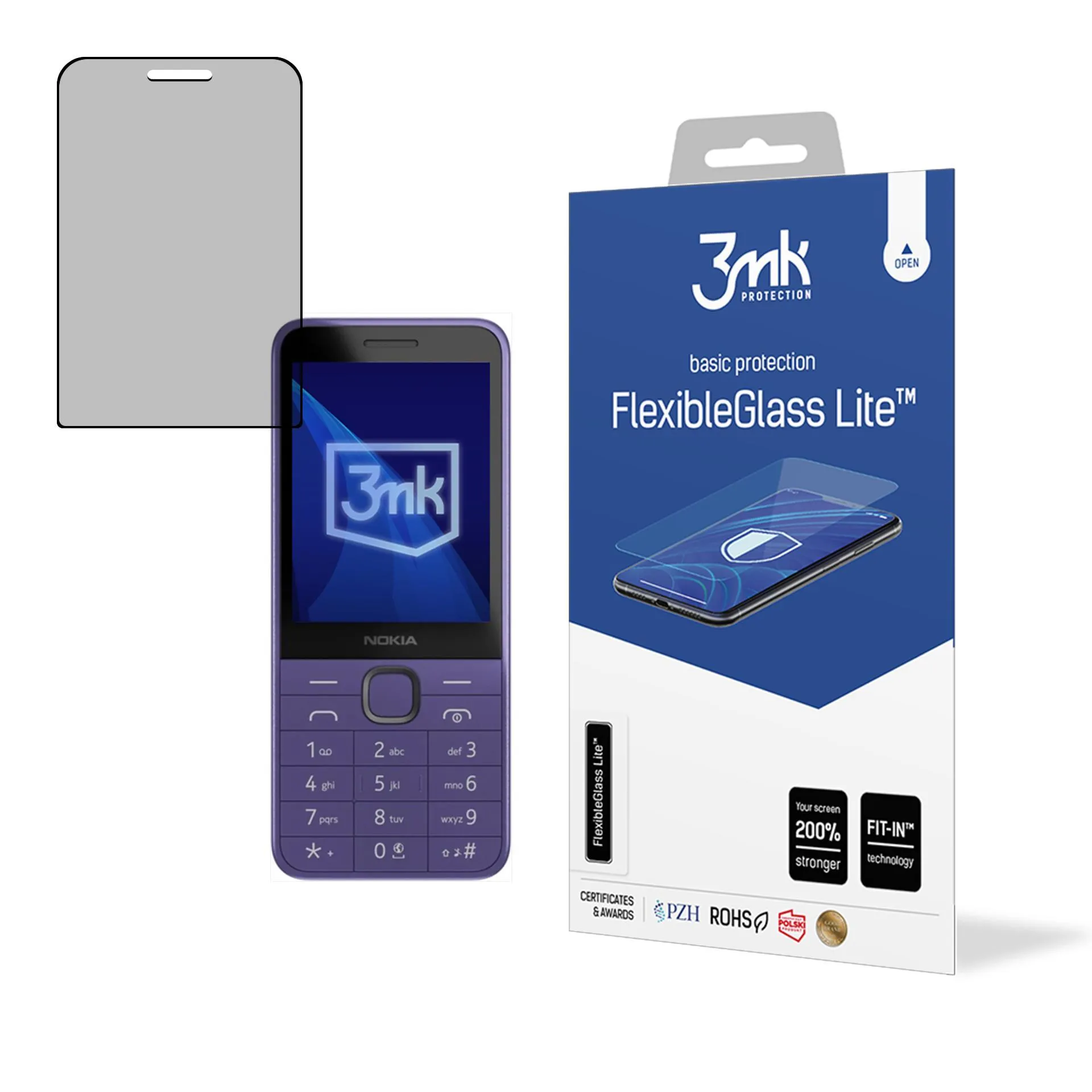 Nerozbitné hybridní sklo na Nokia 235 4G / 215 4G - 3mk FlexibleGlass Lite