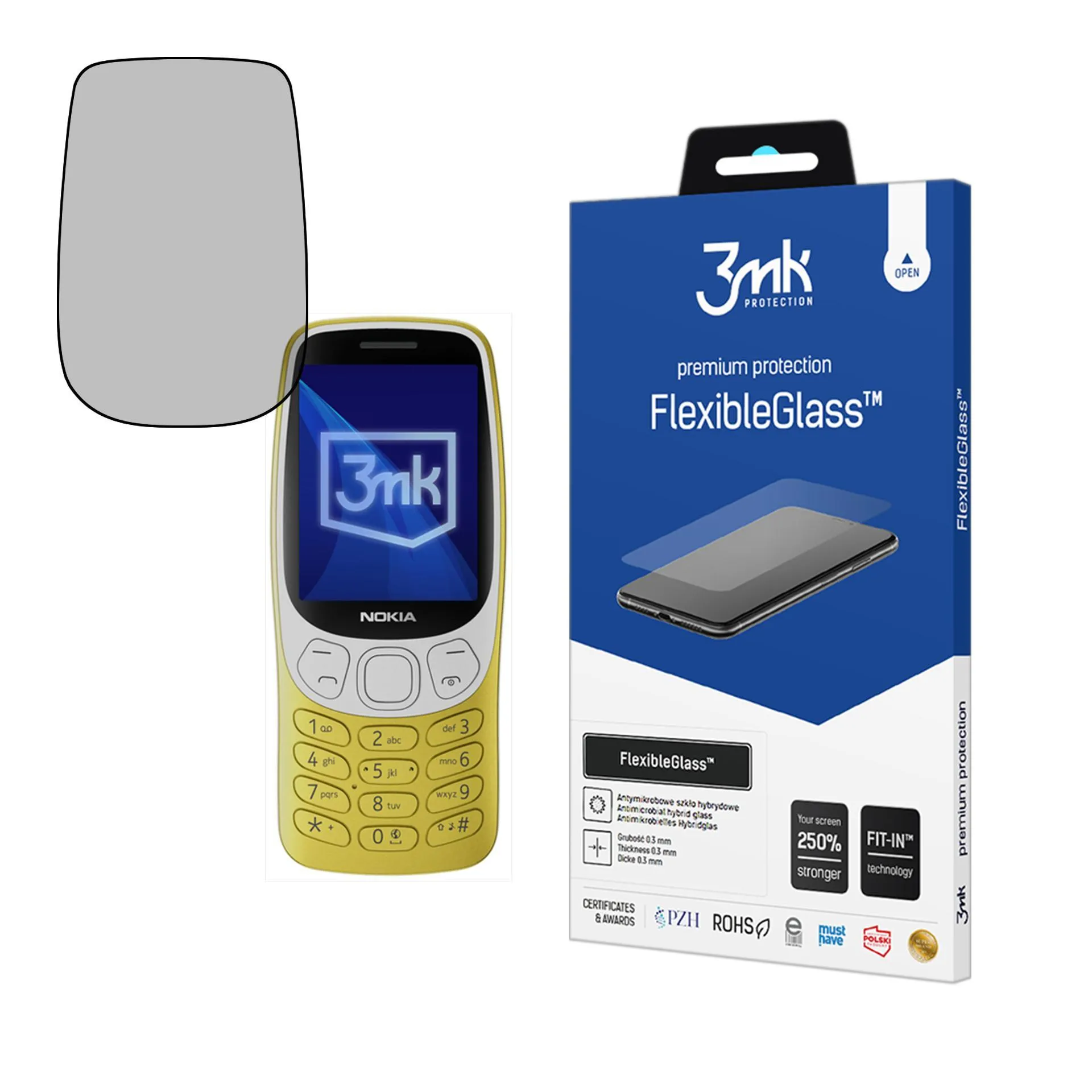 Hybridní nerozbitné sklo na Nokia 3210 4G - 3mk FlexibleGlass™