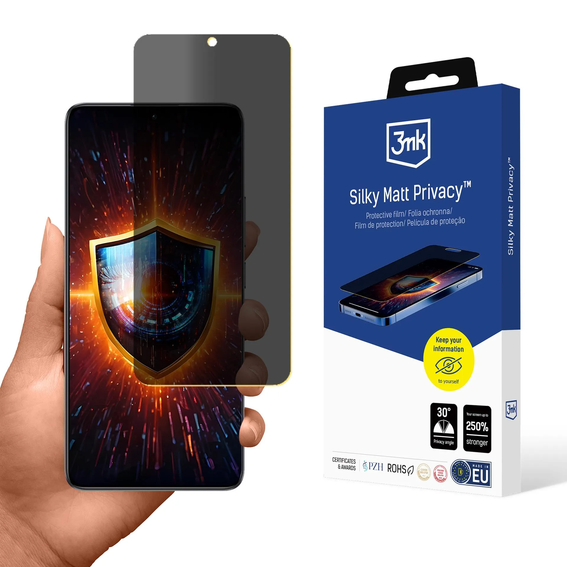 Fólie pro soukromí na Poco F6 - 3mk Silky Matt Privacy