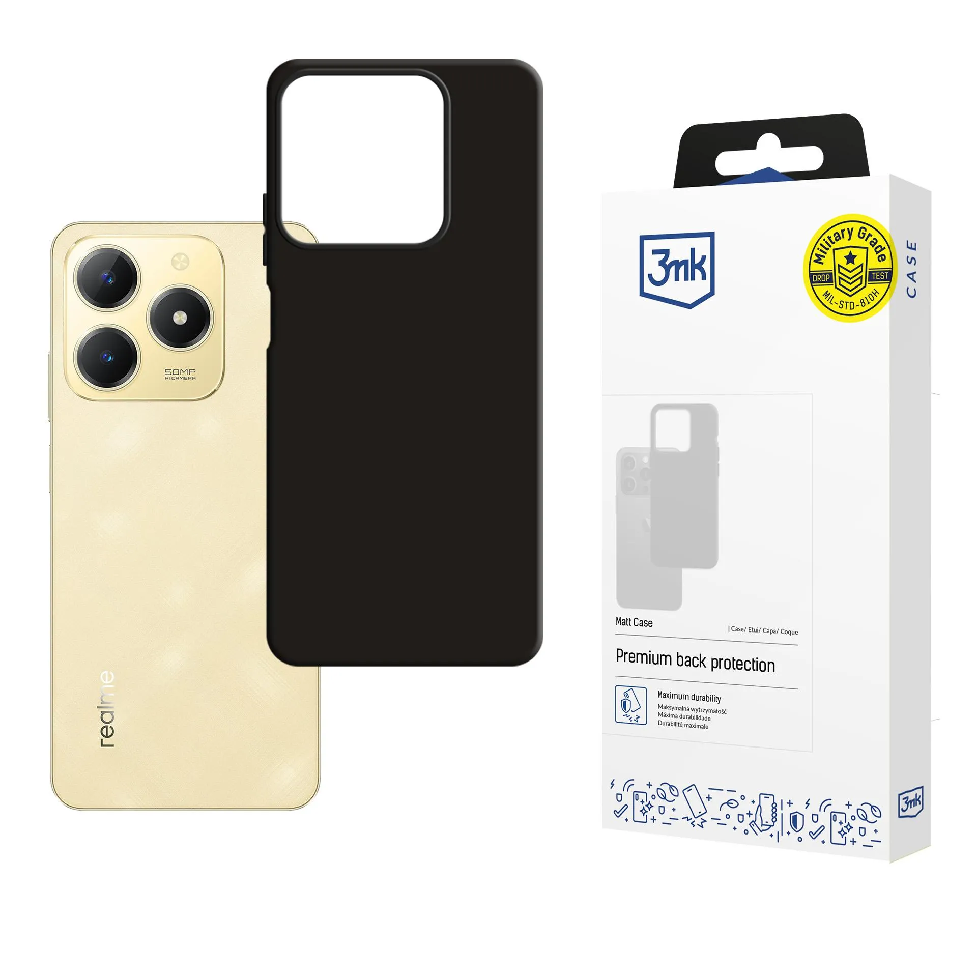 Pouzdro na Realme C61 - 3mk Matt Case Černá