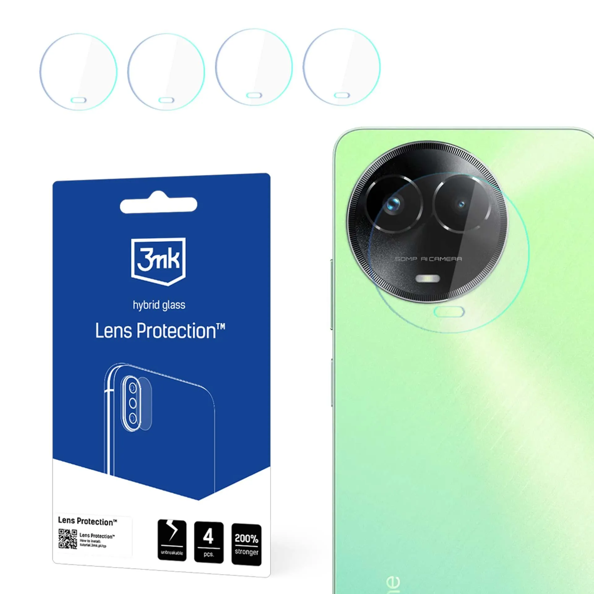 Sklo na objektiv fotoaparátu pro Realme C67 - 3mk Lens Protection