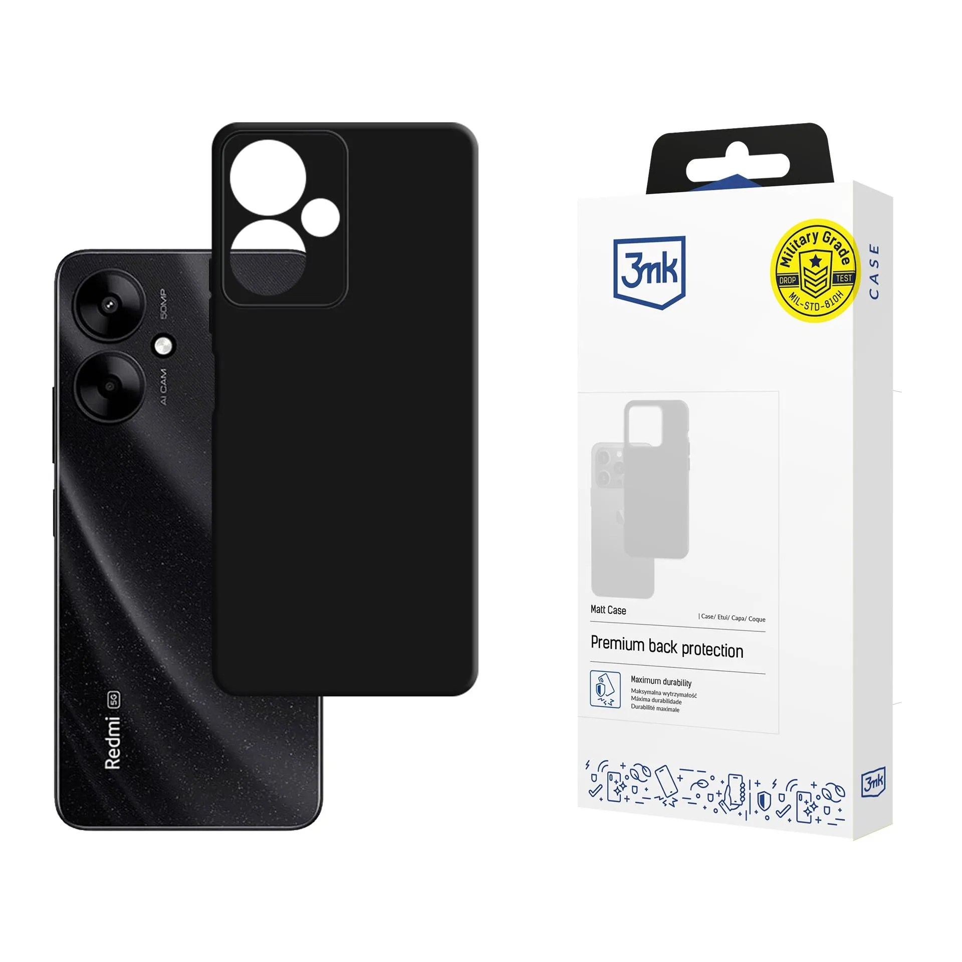 Pouzdro na Redmi 13C 5G - 3mk Matt Case Černá