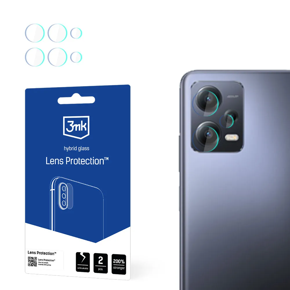 Sklo na objektiv fotoaparátu pro Redmi Note 12 5G - 3mk Lens Protection