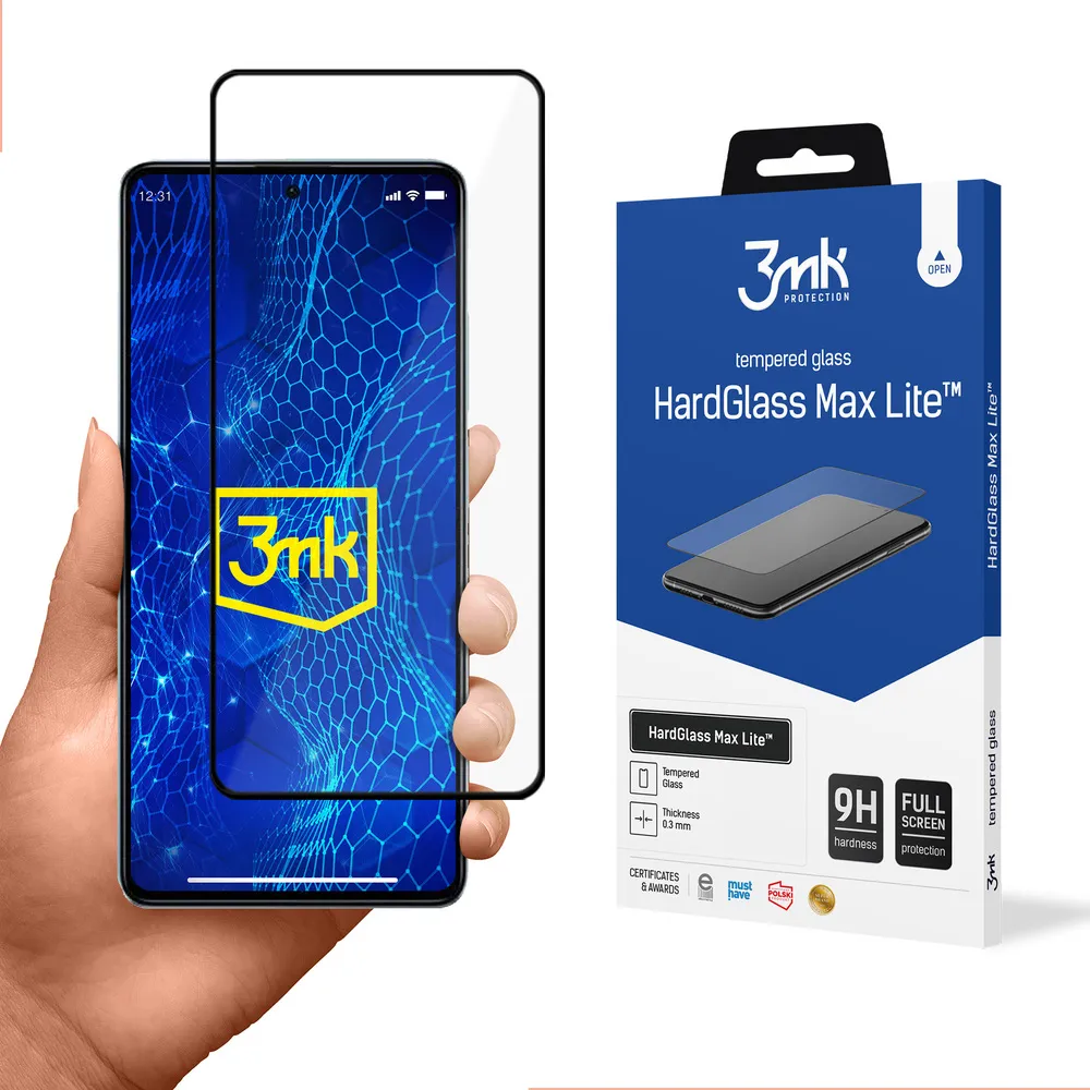 Tvrzené sklo na Redmi Note 12 Pro - 3mk HardGlass Max Lite