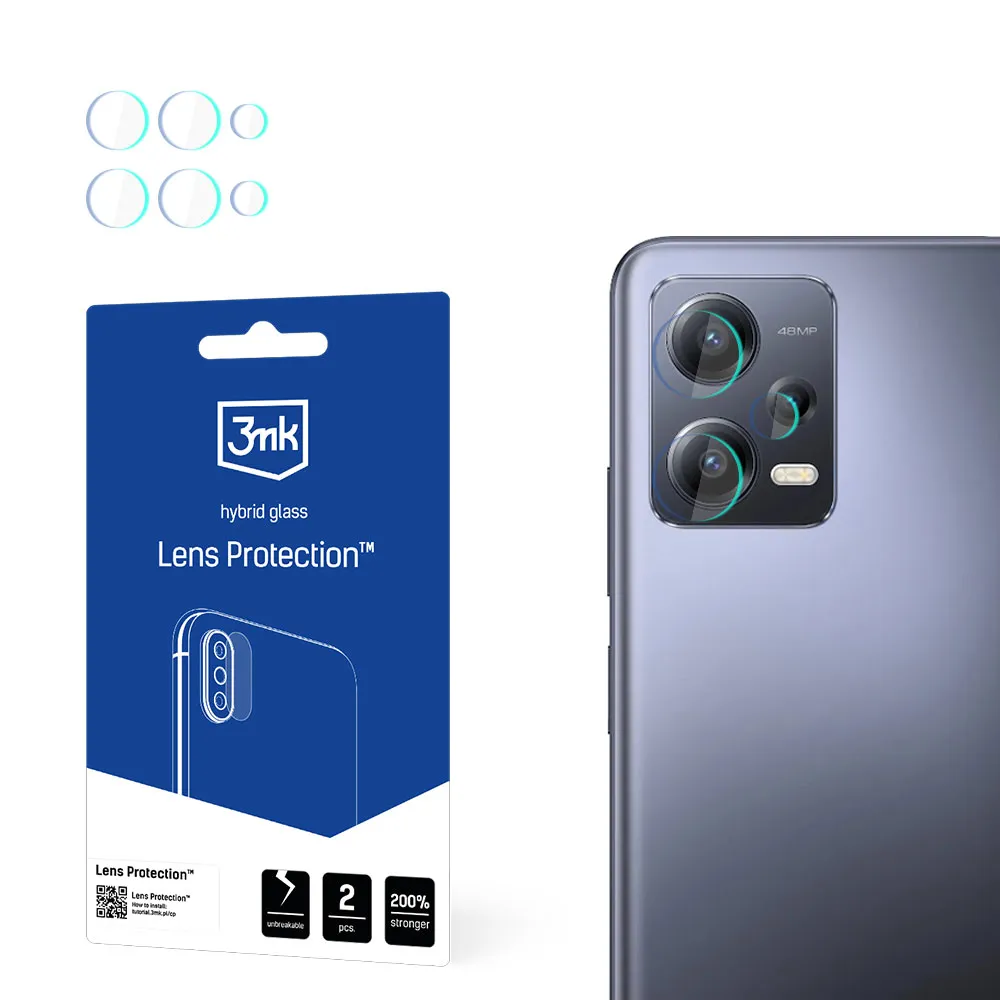 Sklo na objektiv fotoaparátu pro Redmi Note 12 Pro - 3mk Lens Protection