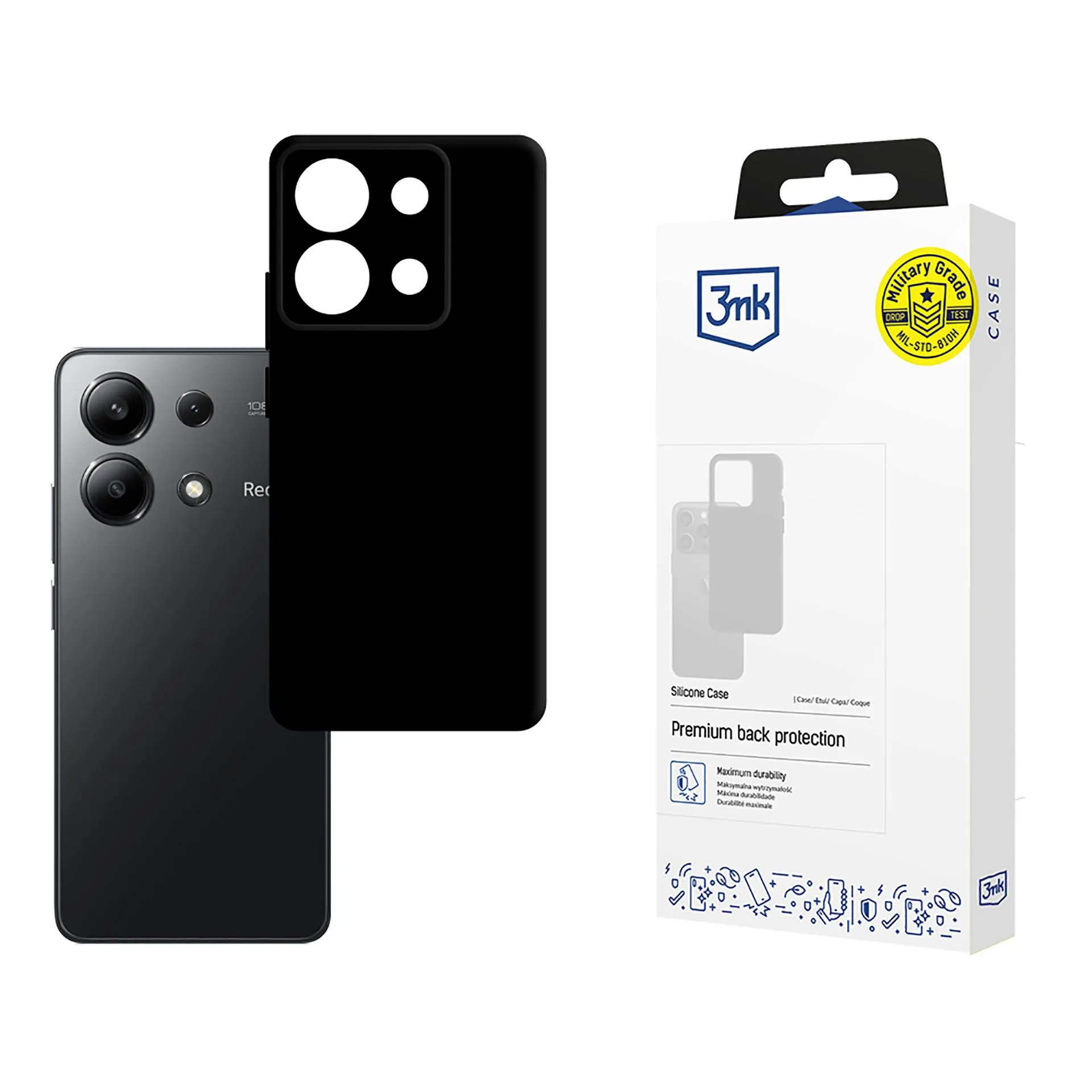 Pouzdro na Redmi Note 13 4G - 3mk Silikonové pouzdro Černé