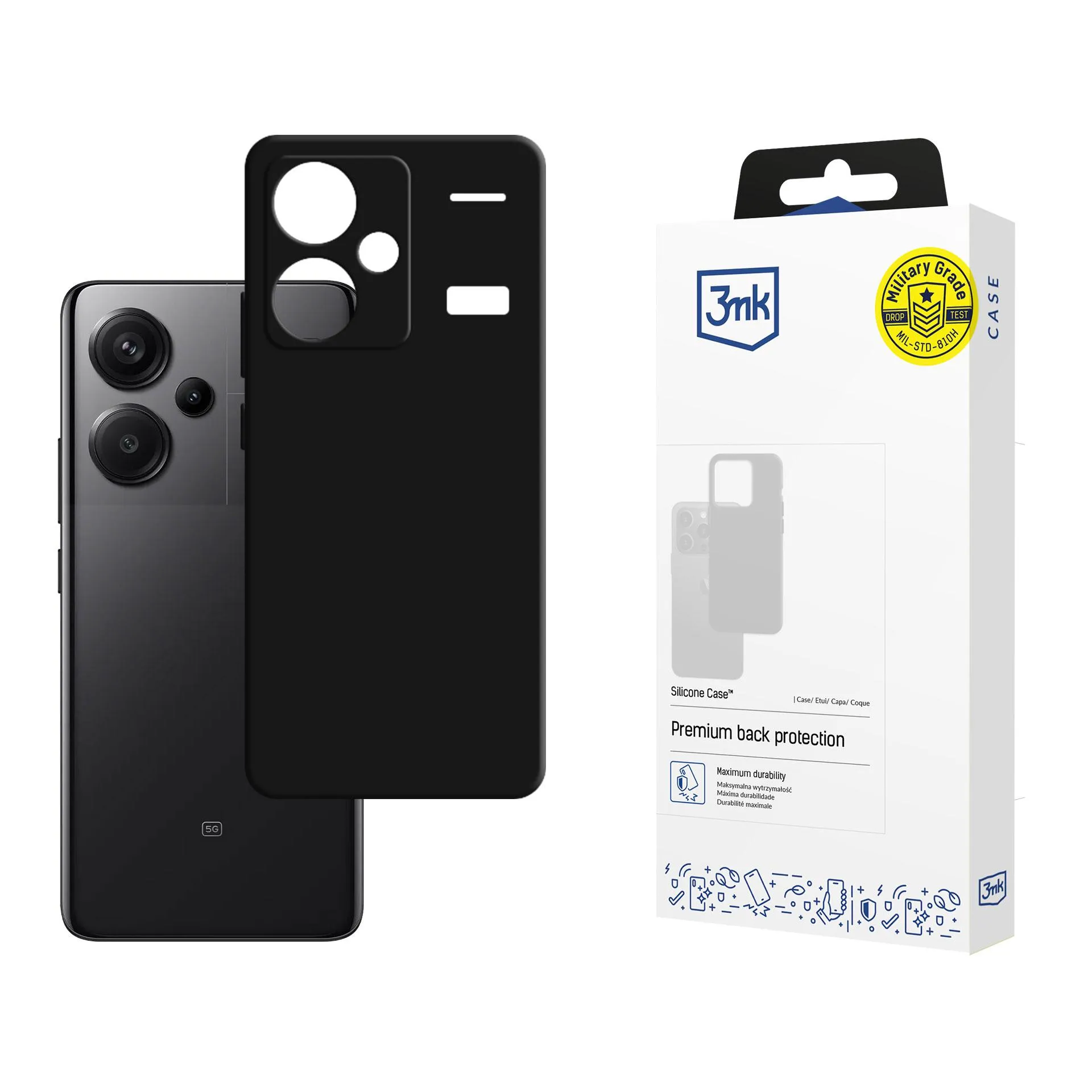 Pouzdro na Redmi Note 13 Pro+ - 3mk Silikonové pouzdro Černé