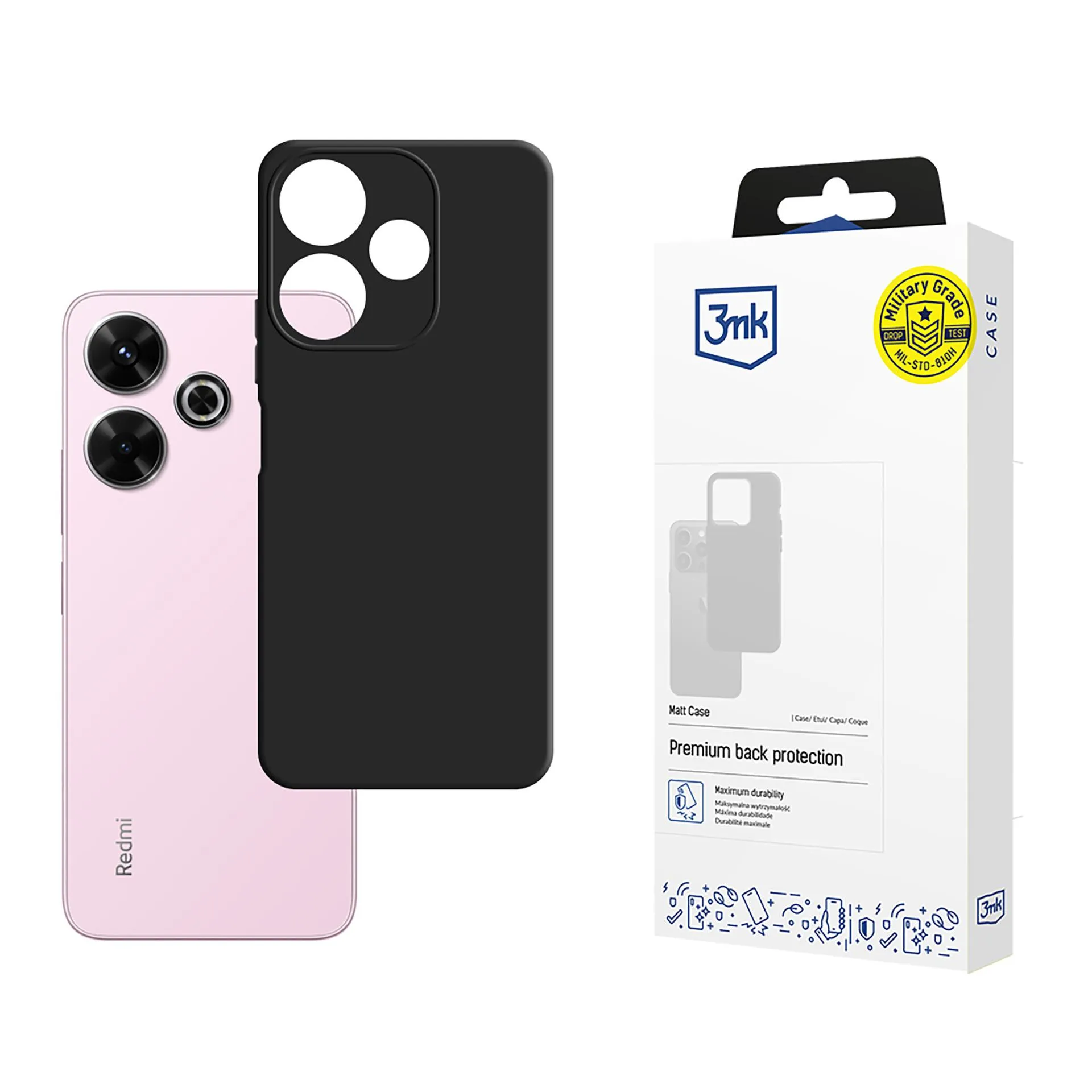 Pouzdro na Redmi note 13R 5G/Redmi 13 4G - 3mk Matt Case Černá