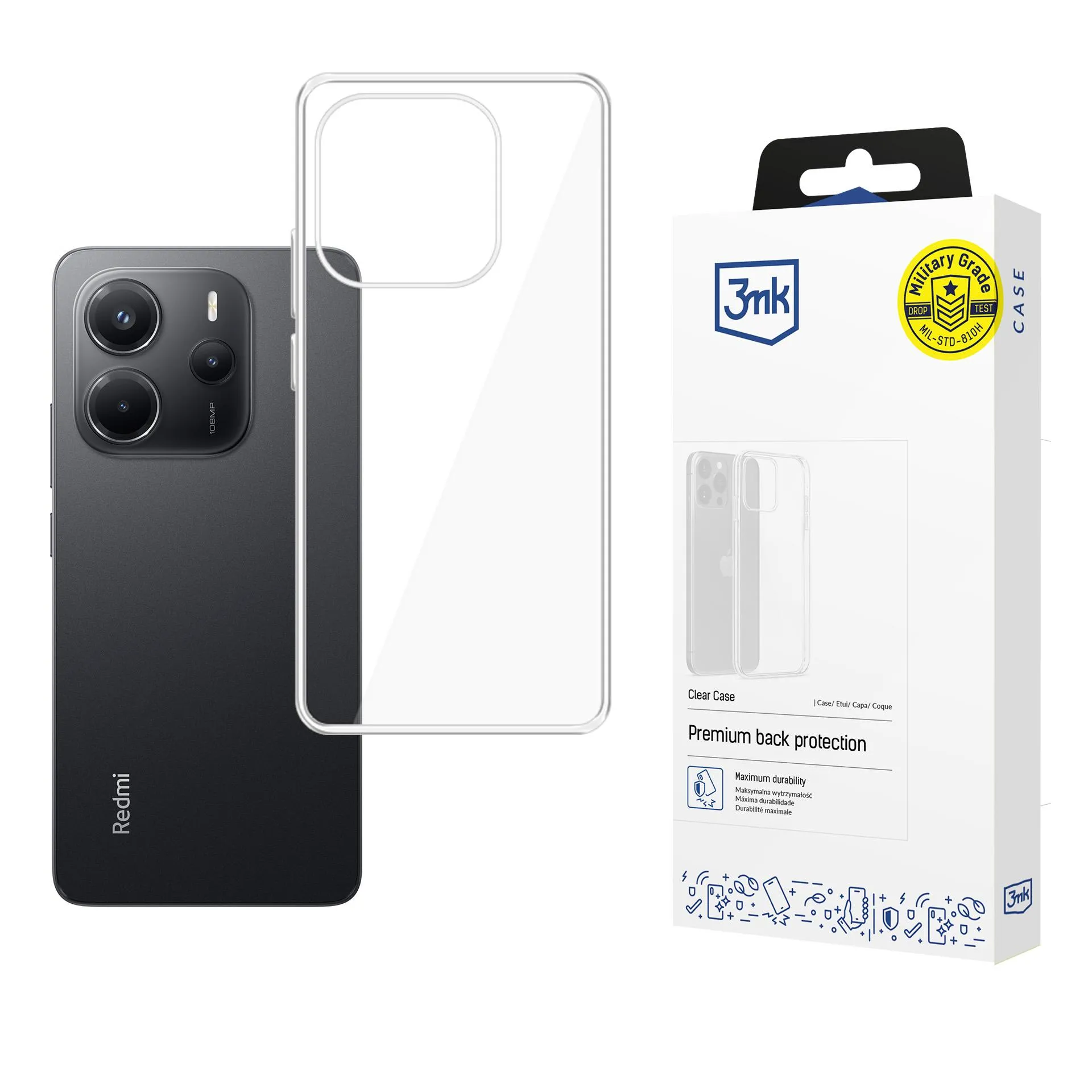 Pouzdro na Redmi Note 14 4G - 3mk Clear Case