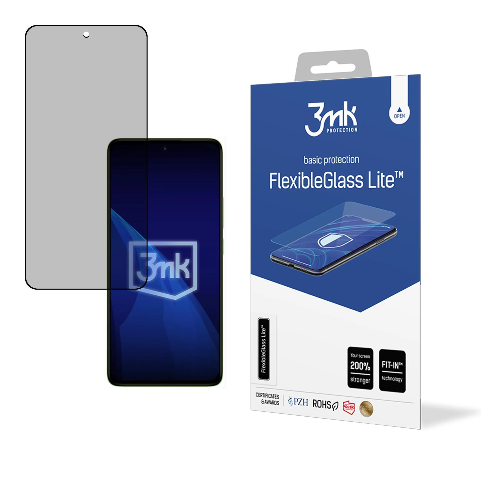 Nerozbitné hybridní sklo na Redmi Note 14 4G - 3mk FlexibleGlass Lite