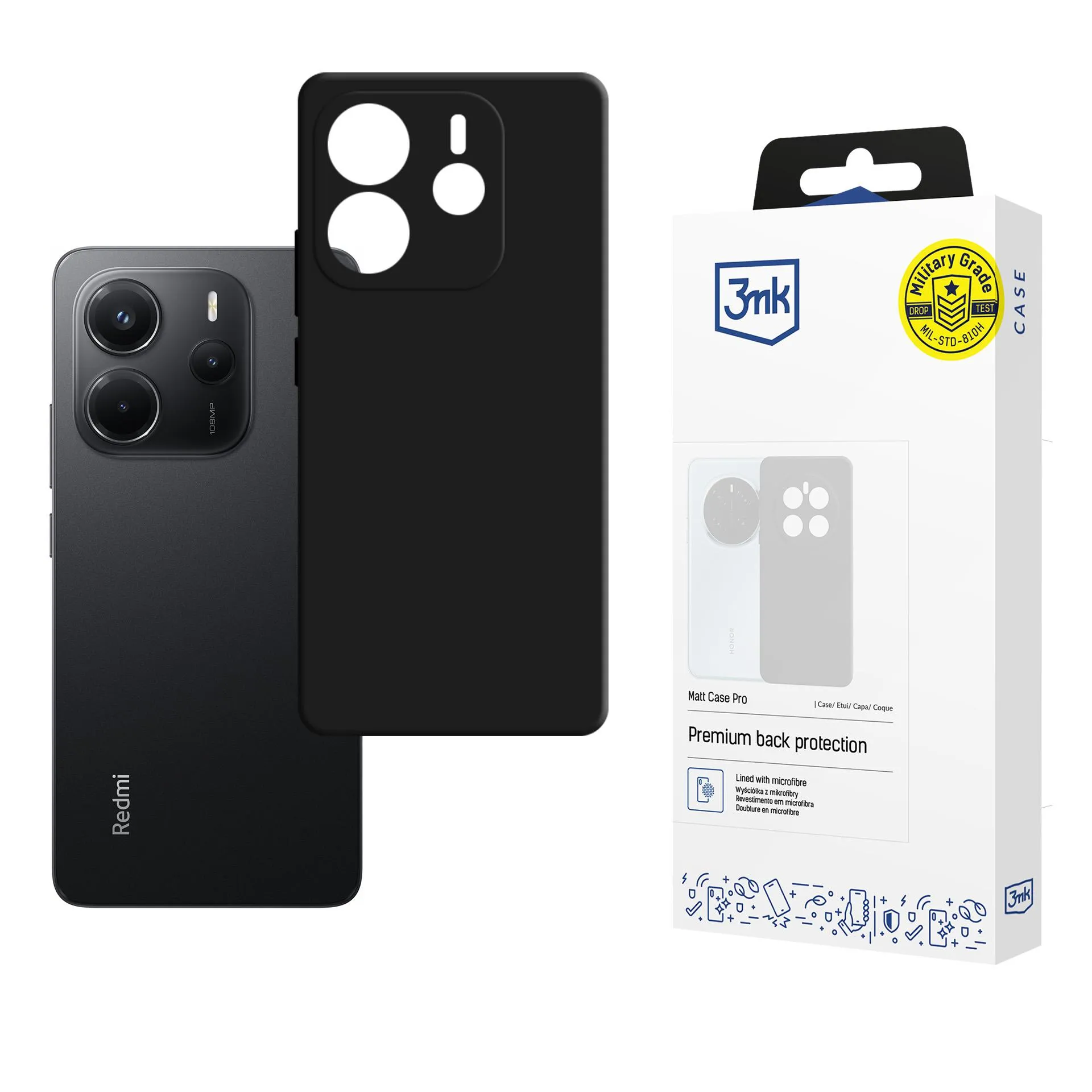 Pouzdro na Redmi Note 14 4G - 3mk Matt Case Black