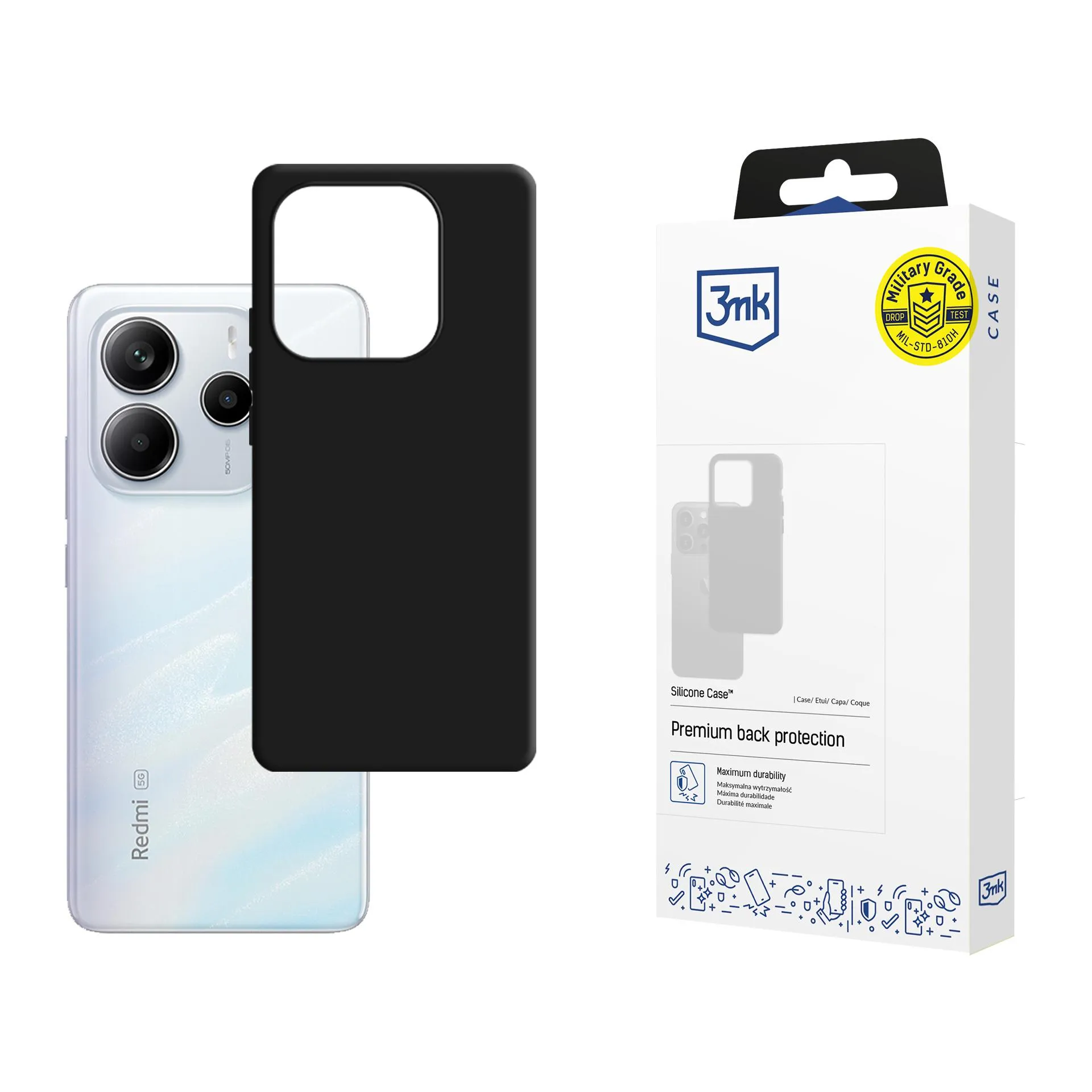 Pouzdro na Redmi Note 14 5G - 3mk Silikonové pouzdro Černé