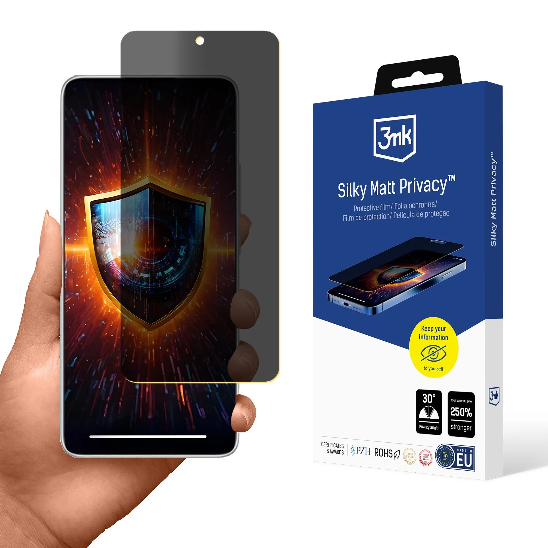 Fólie pro soukromí na Redmi Note 14 5G - 3mk Silky Matt Privacy