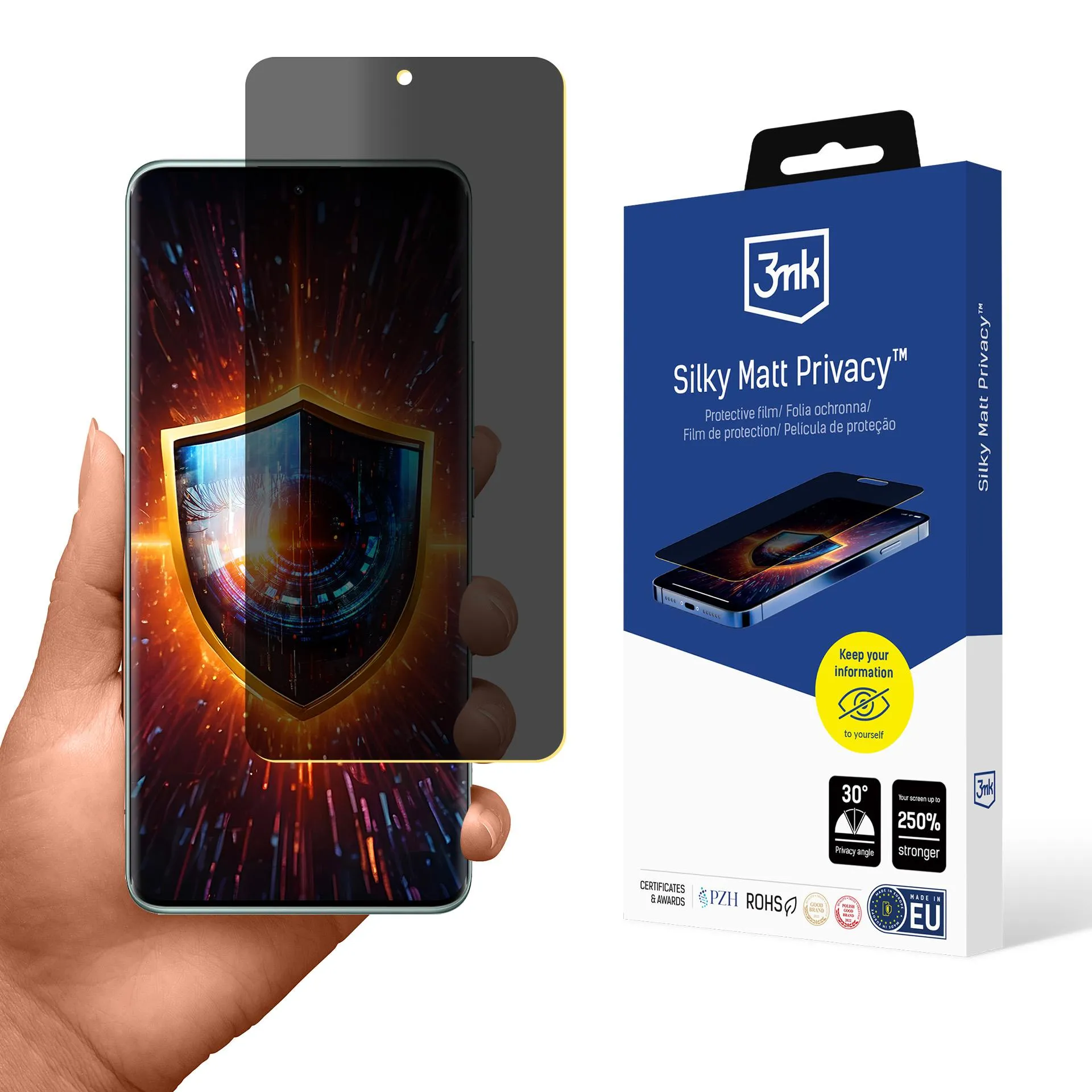 Fólie pro soukromí na Redmi Note 14 Pro 5G - 3mk Silky Matt Privacy