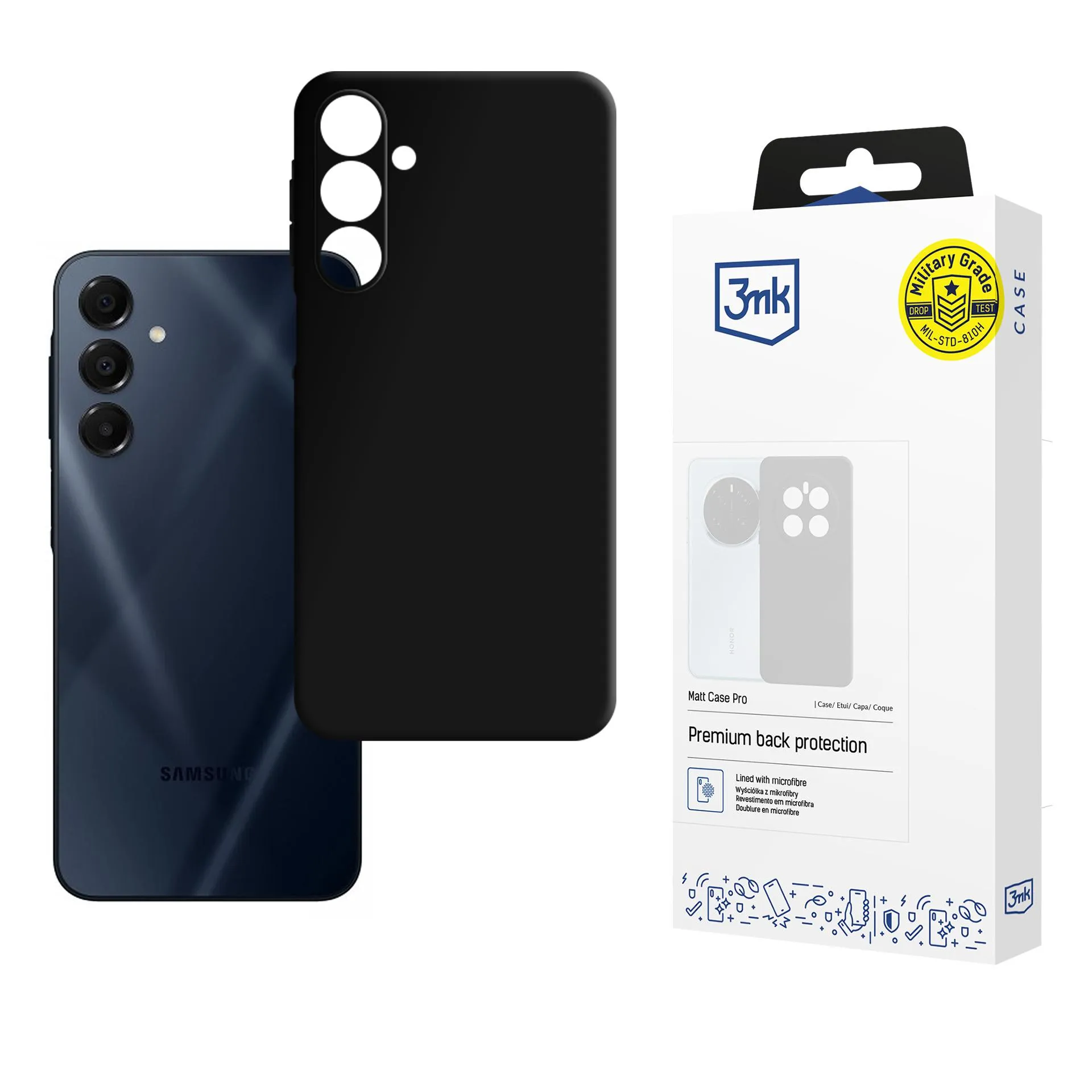Pouzdro na Samsung Galaxy A16 4G / 5G - 3mk Matt Case Black