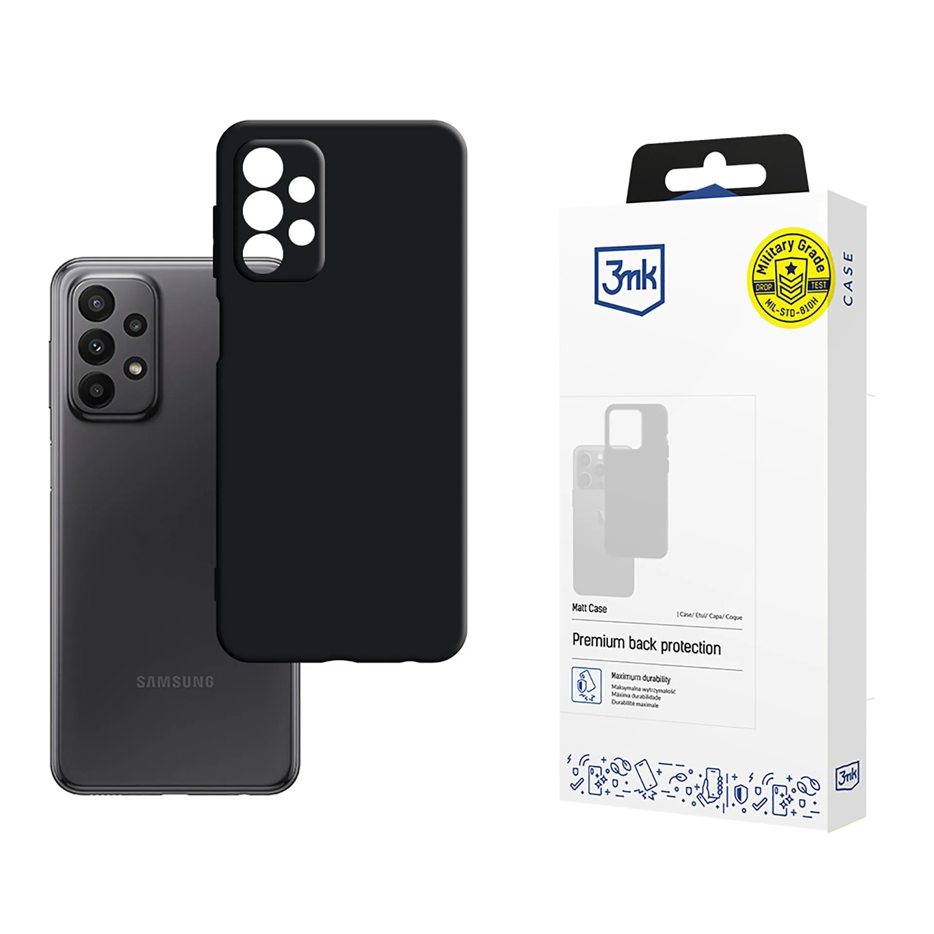 Pouzdro na Samsung Galaxy A23 4G/5G - 3mk Matt Case Černá