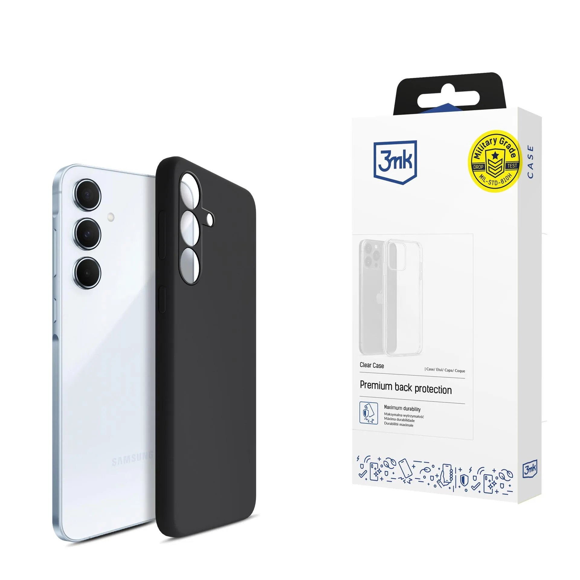 Pouzdro na Samsung Galaxy A55 5G - 3mk Silikonové pouzdro Černé