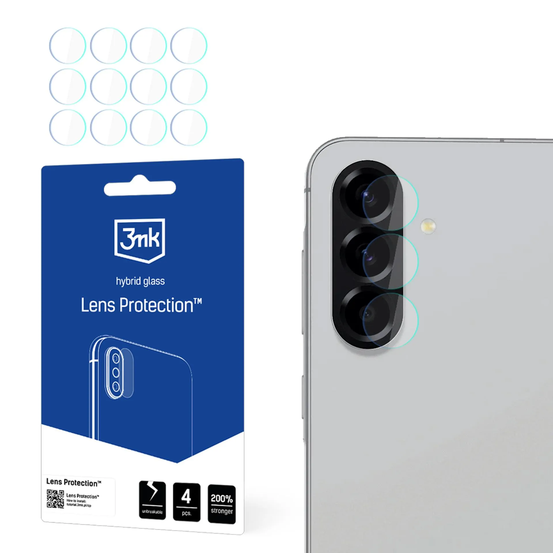 Sklo na objektiv fotoaparátu pro Samsung Galaxy A56 5G - 3mk Lens Protection