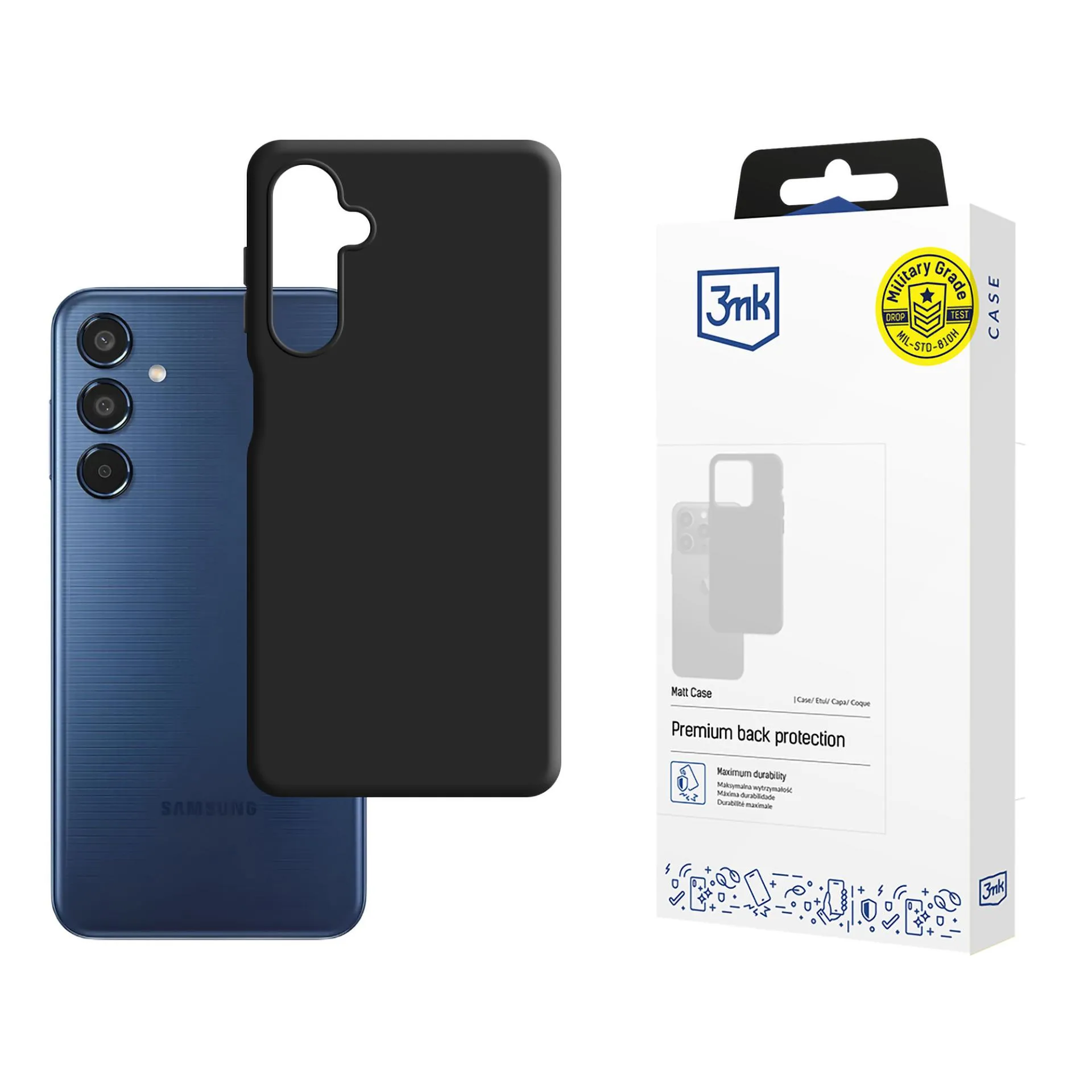 Pouzdro na Samsung Galaxy M35 5G - 3mk Matt Case Černá