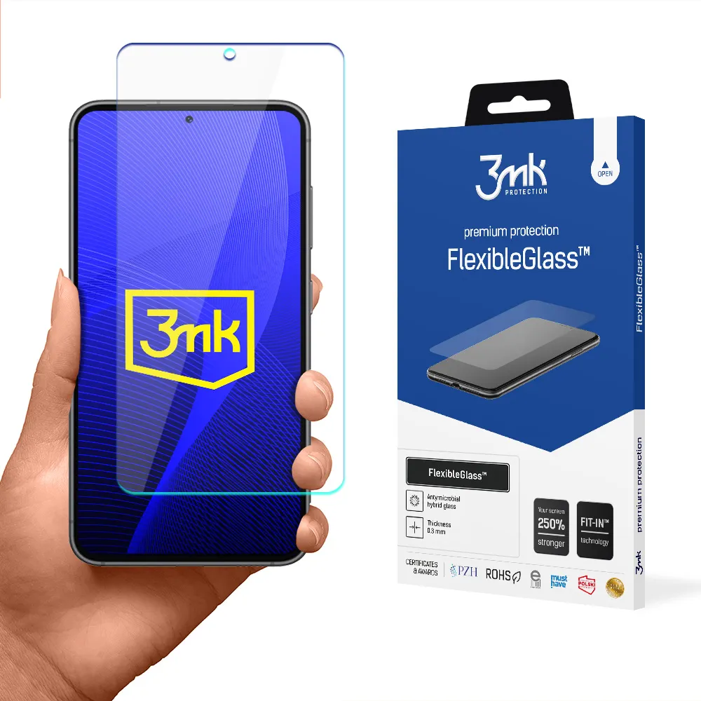 Hybridní nerozbitné sklo na Samsung Galaxy S23 5G - 3mk FlexibleGlass™