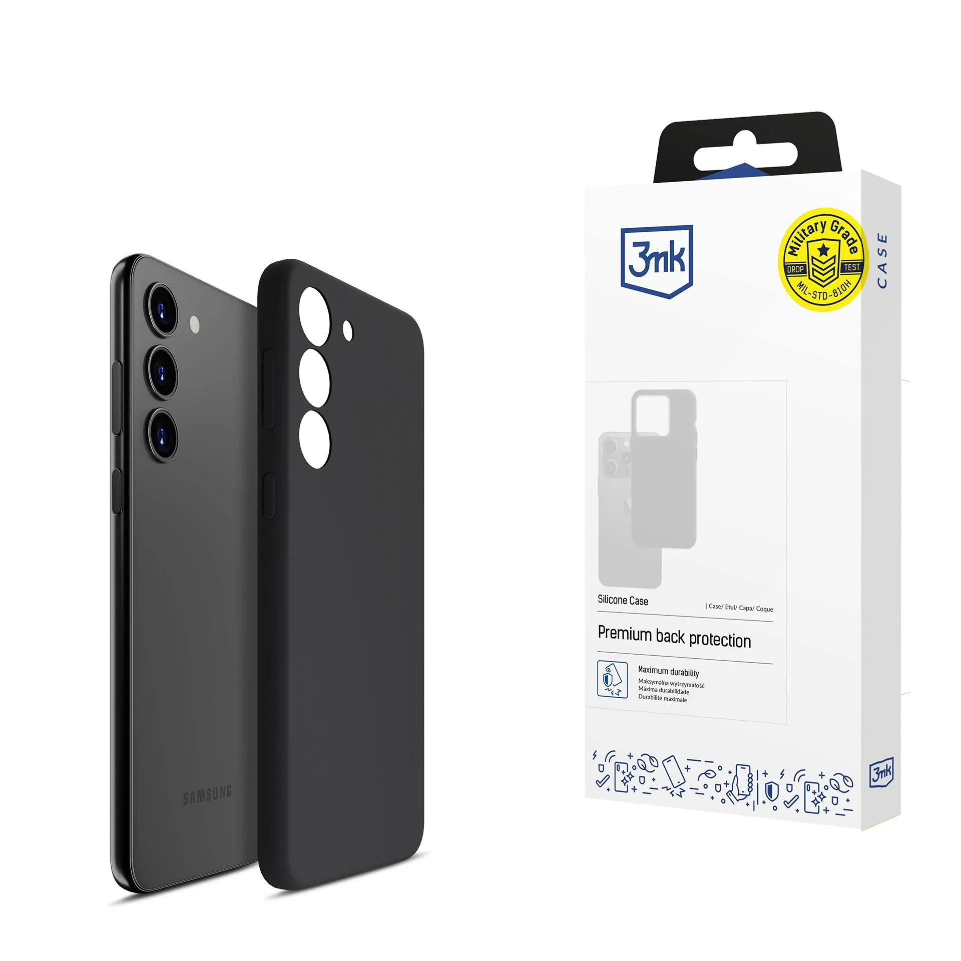 Pouzdro na Samsung Galaxy S23 5G - 3mk Silikonové pouzdro Černé