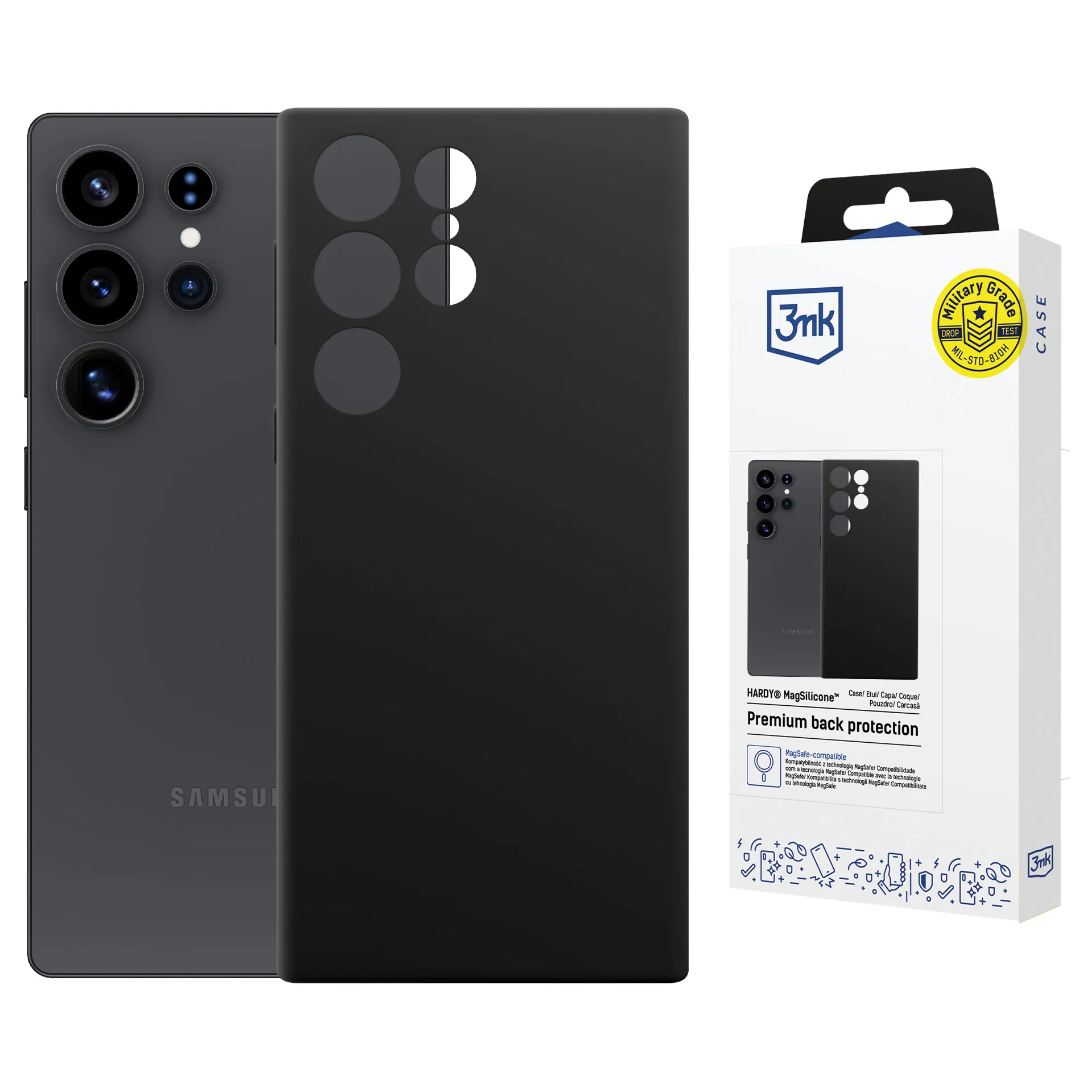 Pouzdro na Samsung Galaxy S23 Ultra - 3mk Hardy MagSilicone Černé