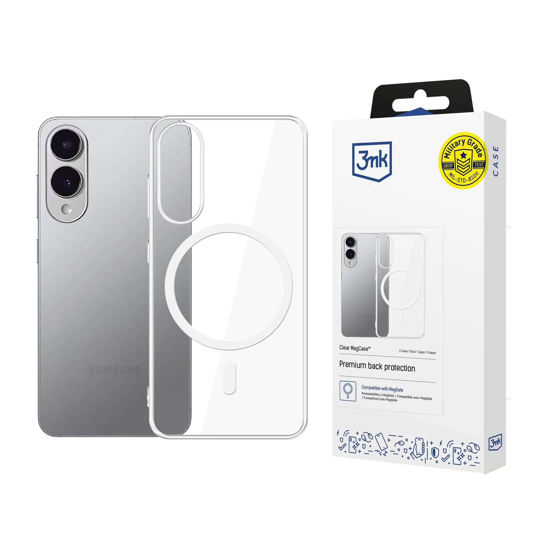 Pouzdro na Samsung Galaxy S25 Edge - 3mk Clear MagCase