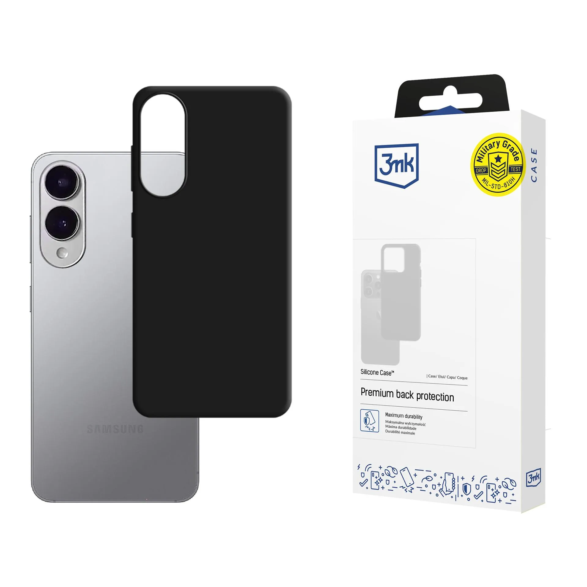Pouzdro na Samsung Galaxy S25 Edge - 3mk Silikonové pouzdro Černé