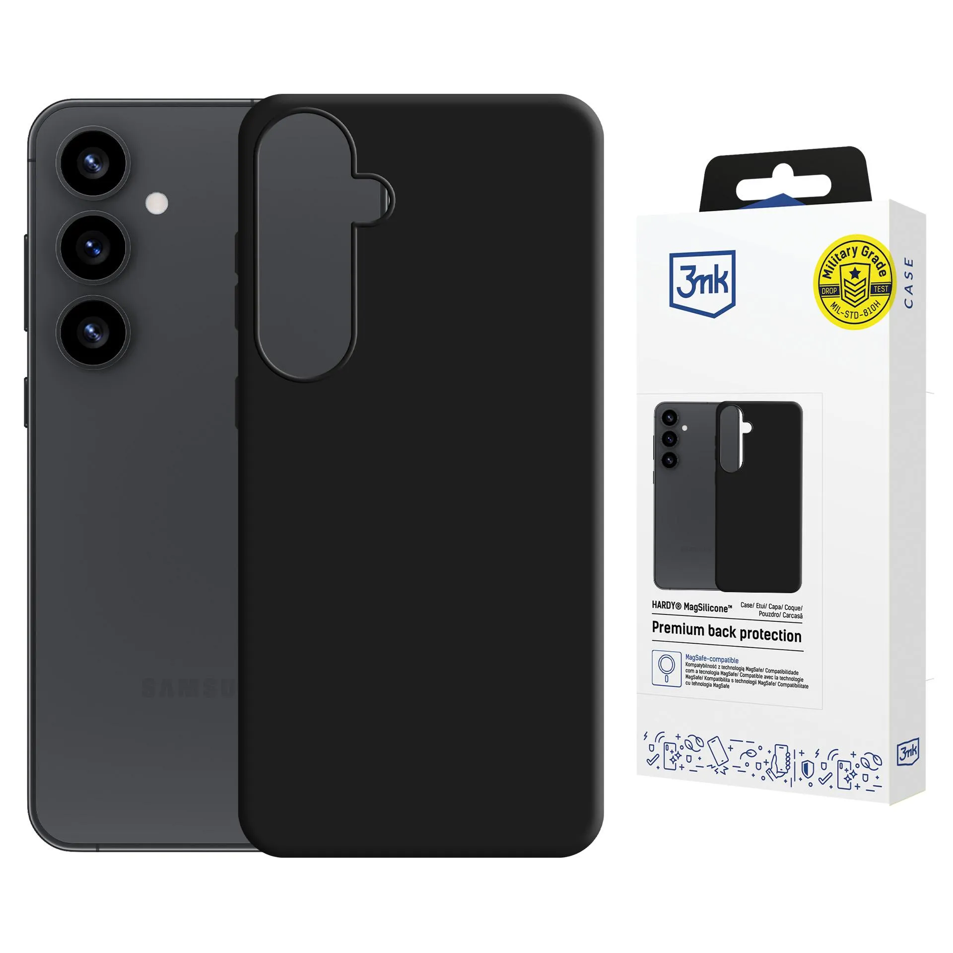 Pouzdro na Samsung Galaxy S25+ - 3mk Hardy MagSilicone Černé