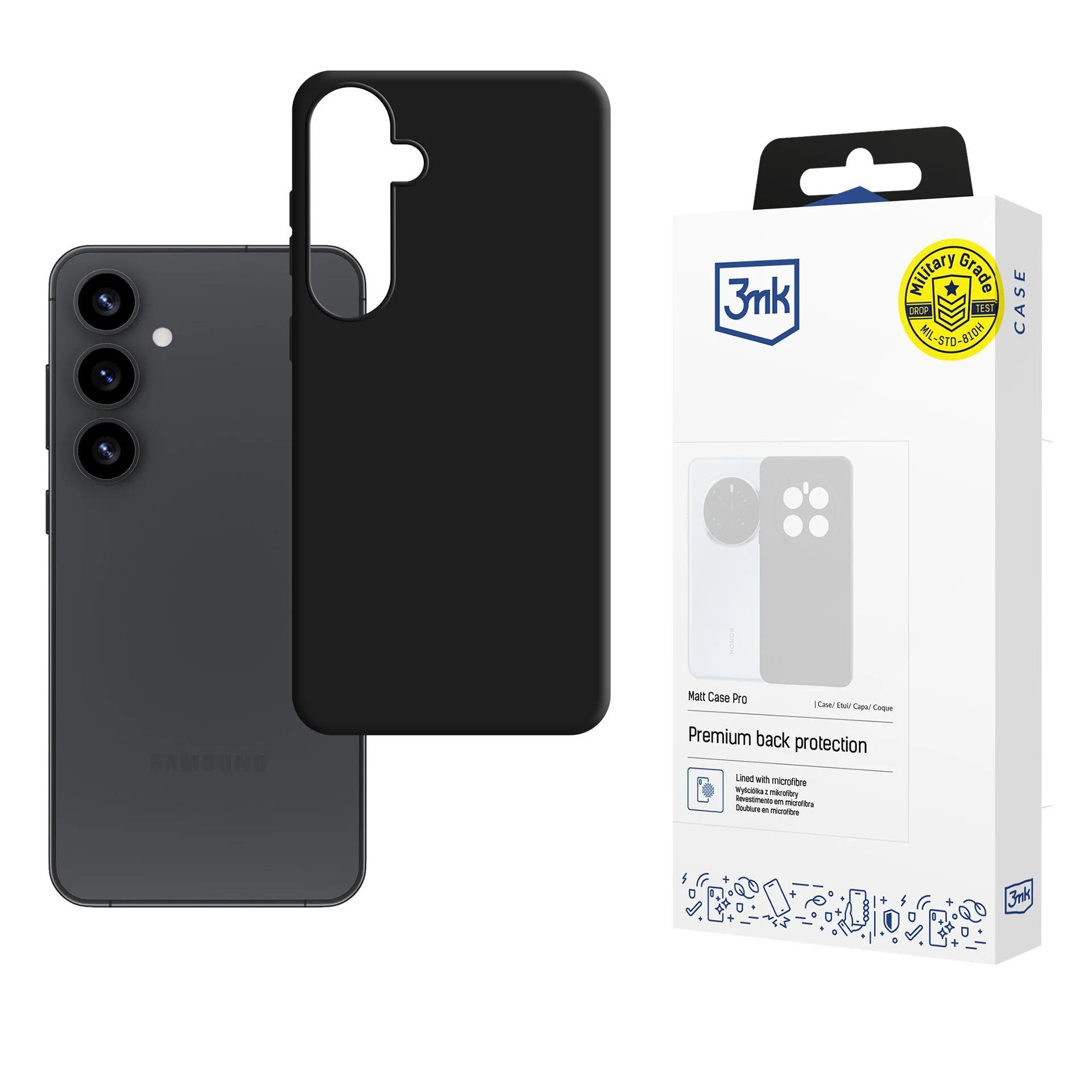 Pouzdro na Samsung Galaxy S25+ - 3mk Matt Case Black