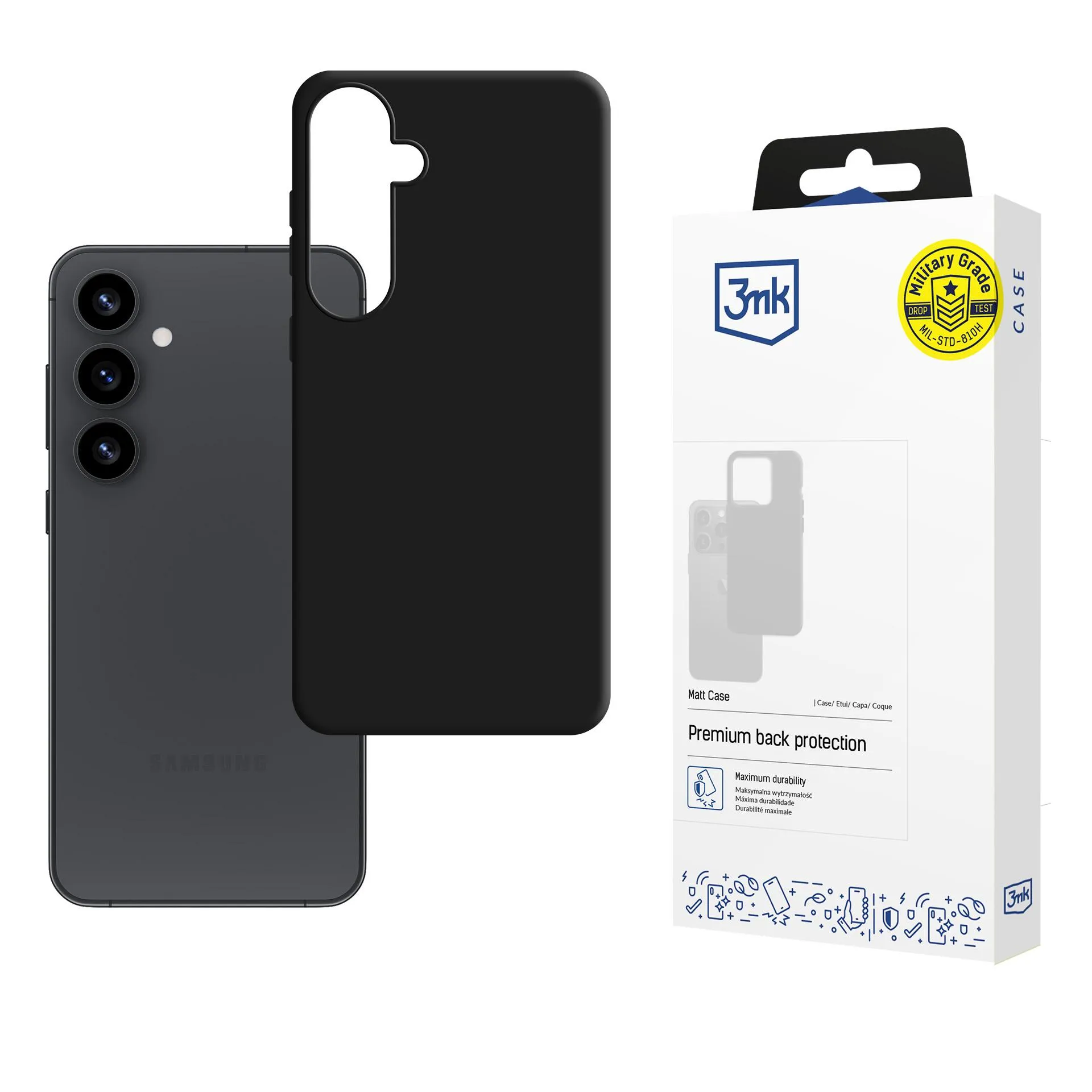 Pouzdro na Samsung Galaxy S25+ - 3mk Matt Case Černá