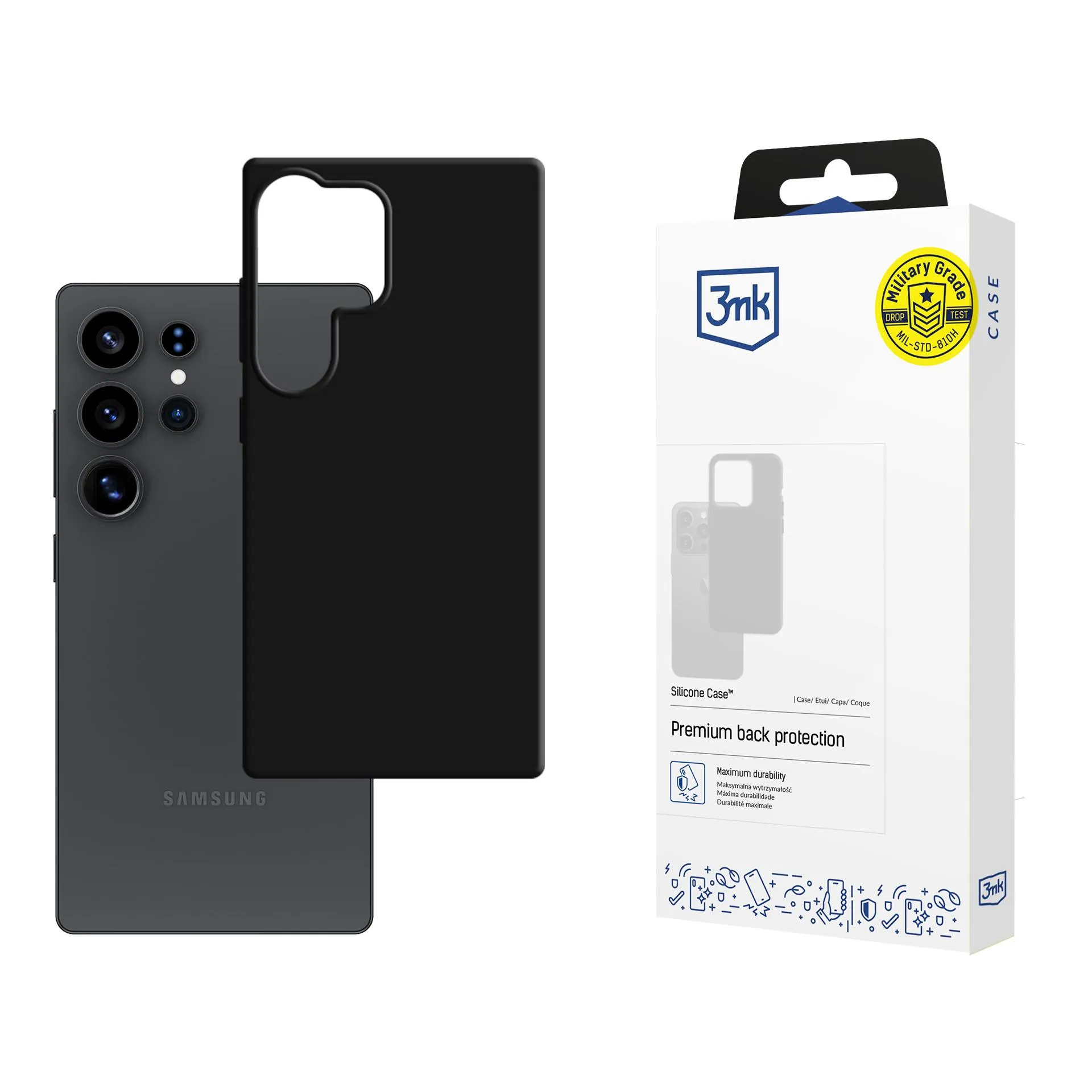 Pouzdro na Samsung Galaxy S25 Ultra - 3mk Silikonové pouzdro Černé