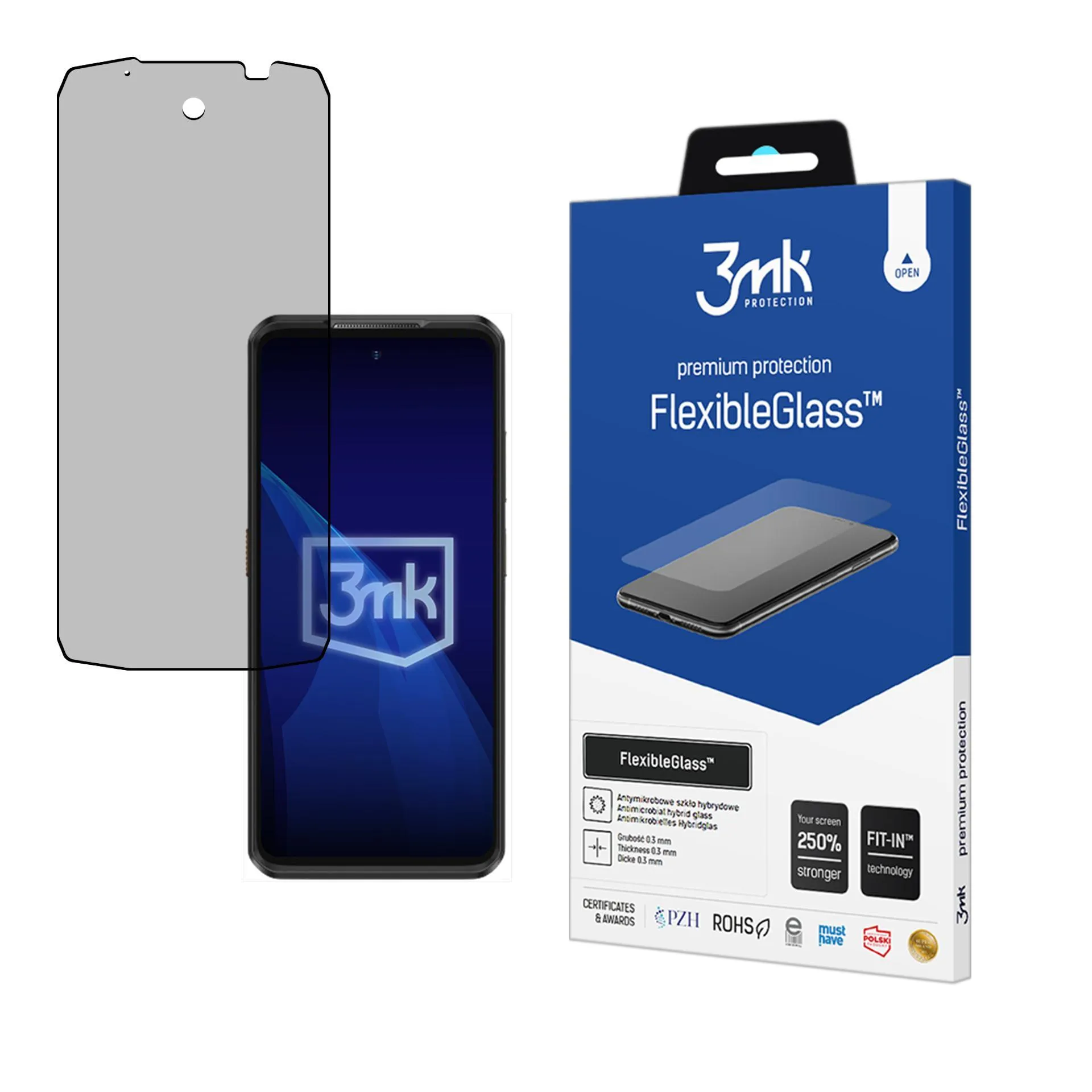 Hybridní nerozbitné sklo na Ulefone Armor Mini 20 Pro / 20T Pro - 3mk FlexibleGlass™