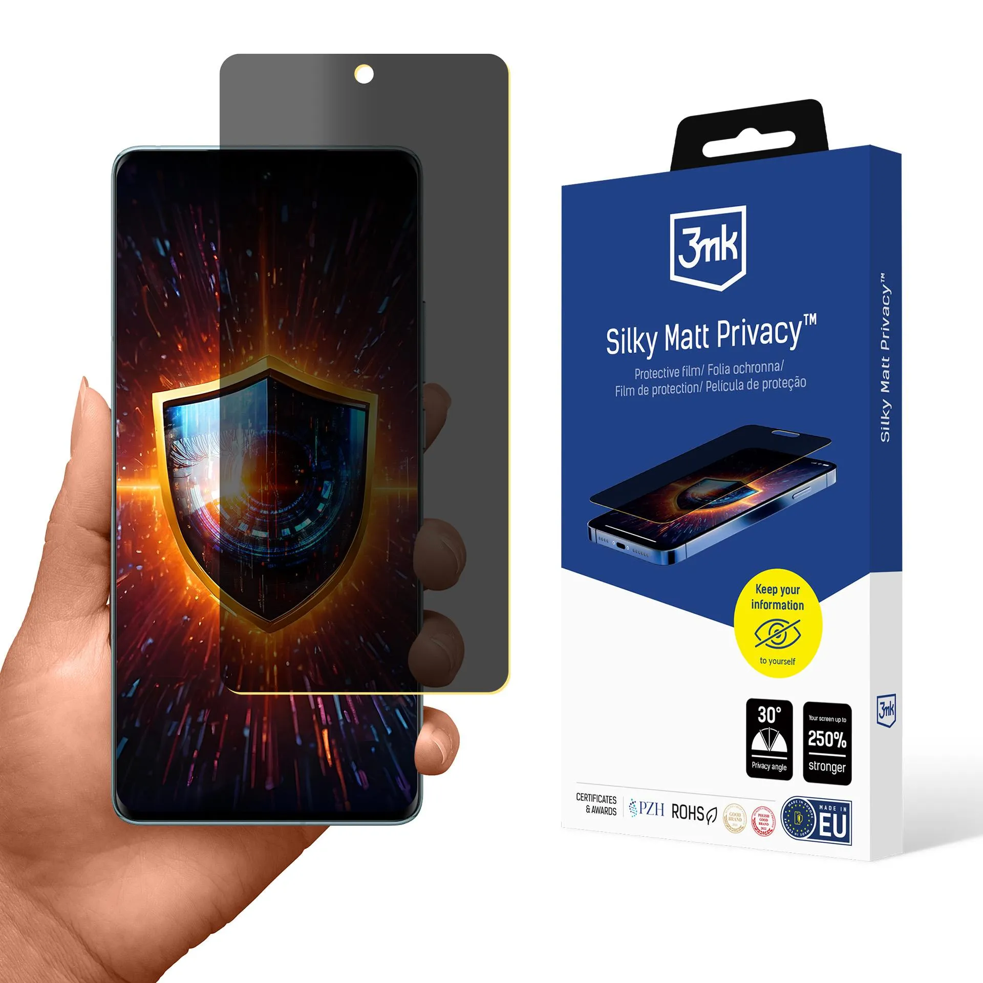 Fólie pro soukromí na Vivo X100 Pro - 3mk Silky Matt Privacy