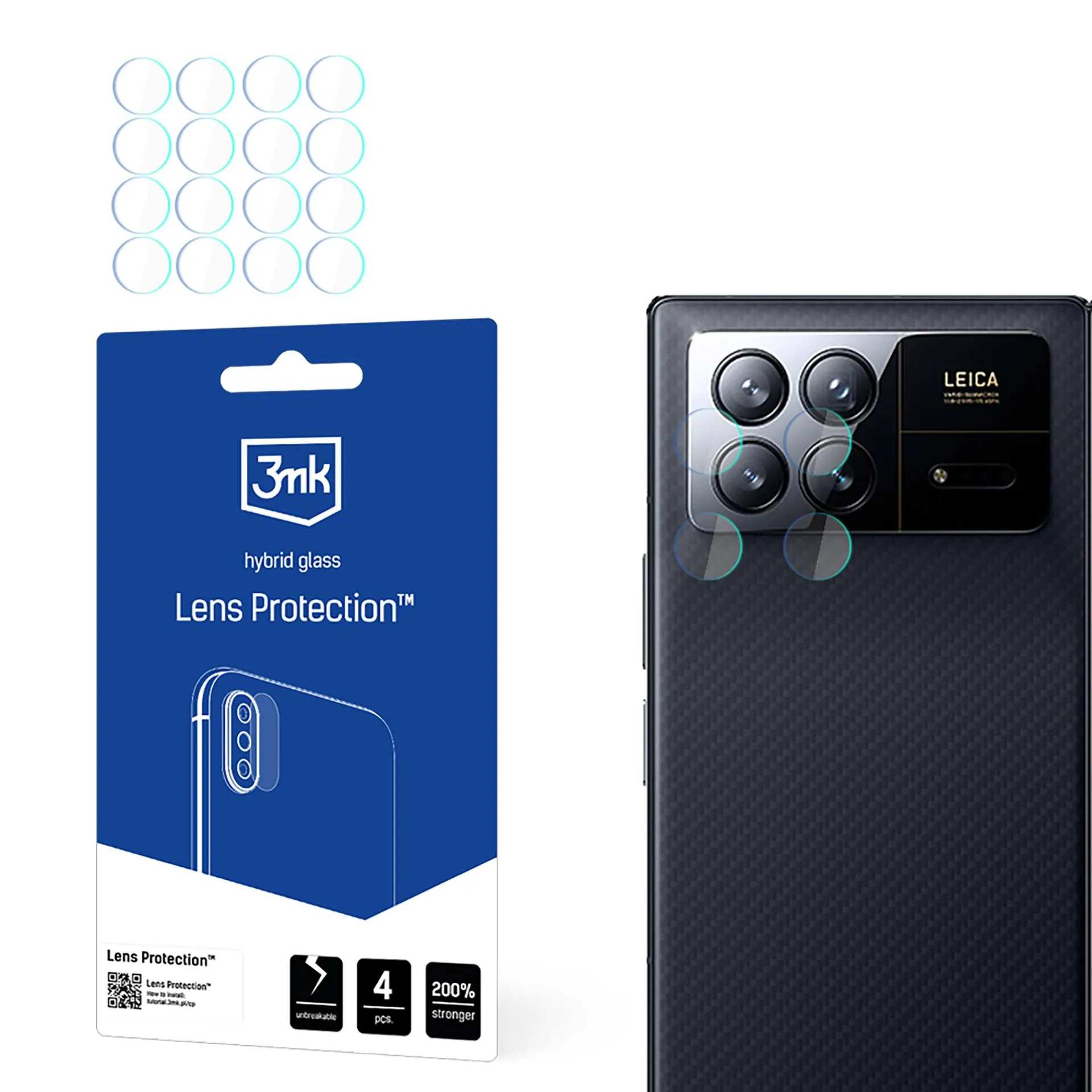 Sklo na objektiv fotoaparátu pro Xiaomi Mix Fold 3 (front) - 3mk Lens Protection