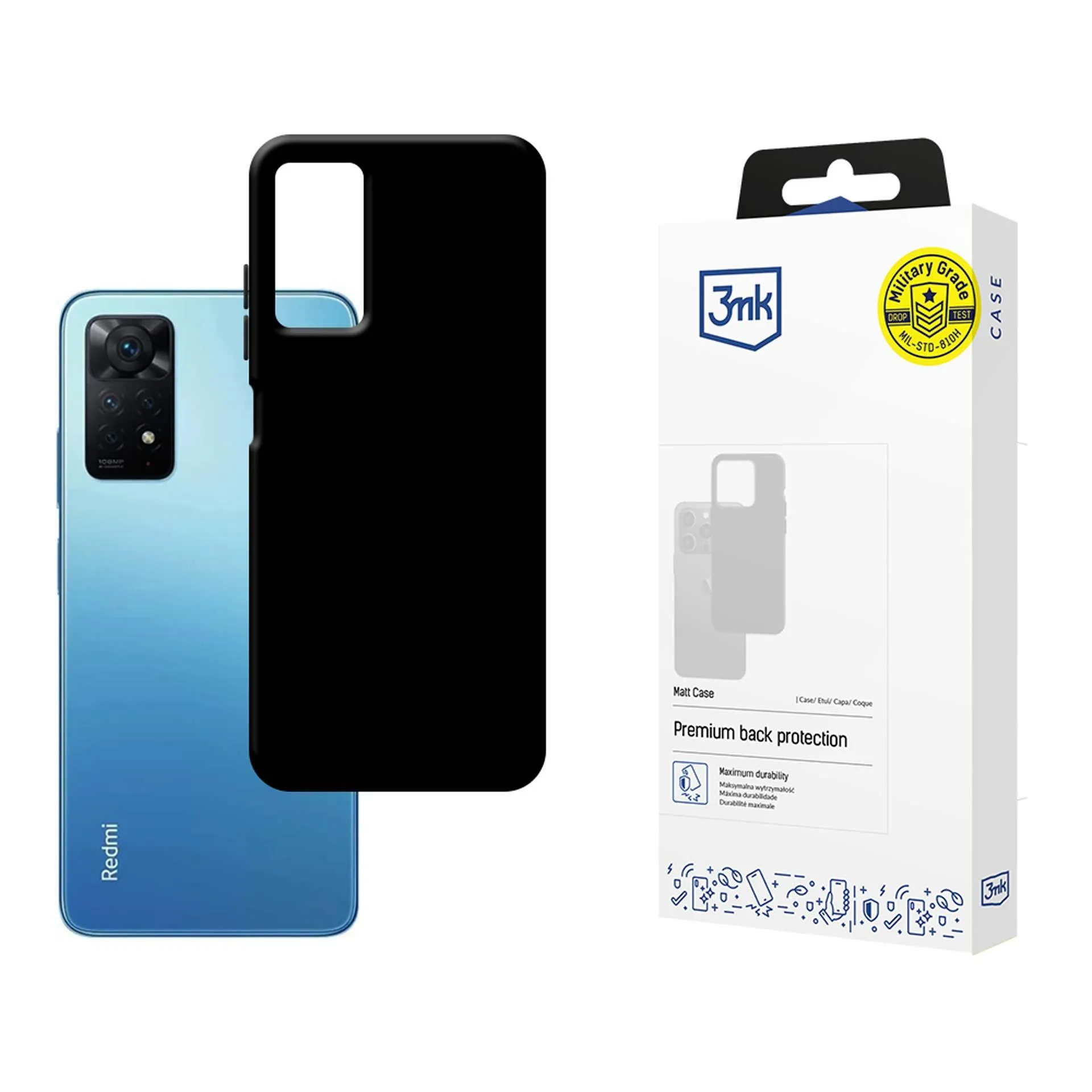 Pouzdro na Xiaomi Redmi Note 12 Pro 4G - 3mk Matt Case Černá