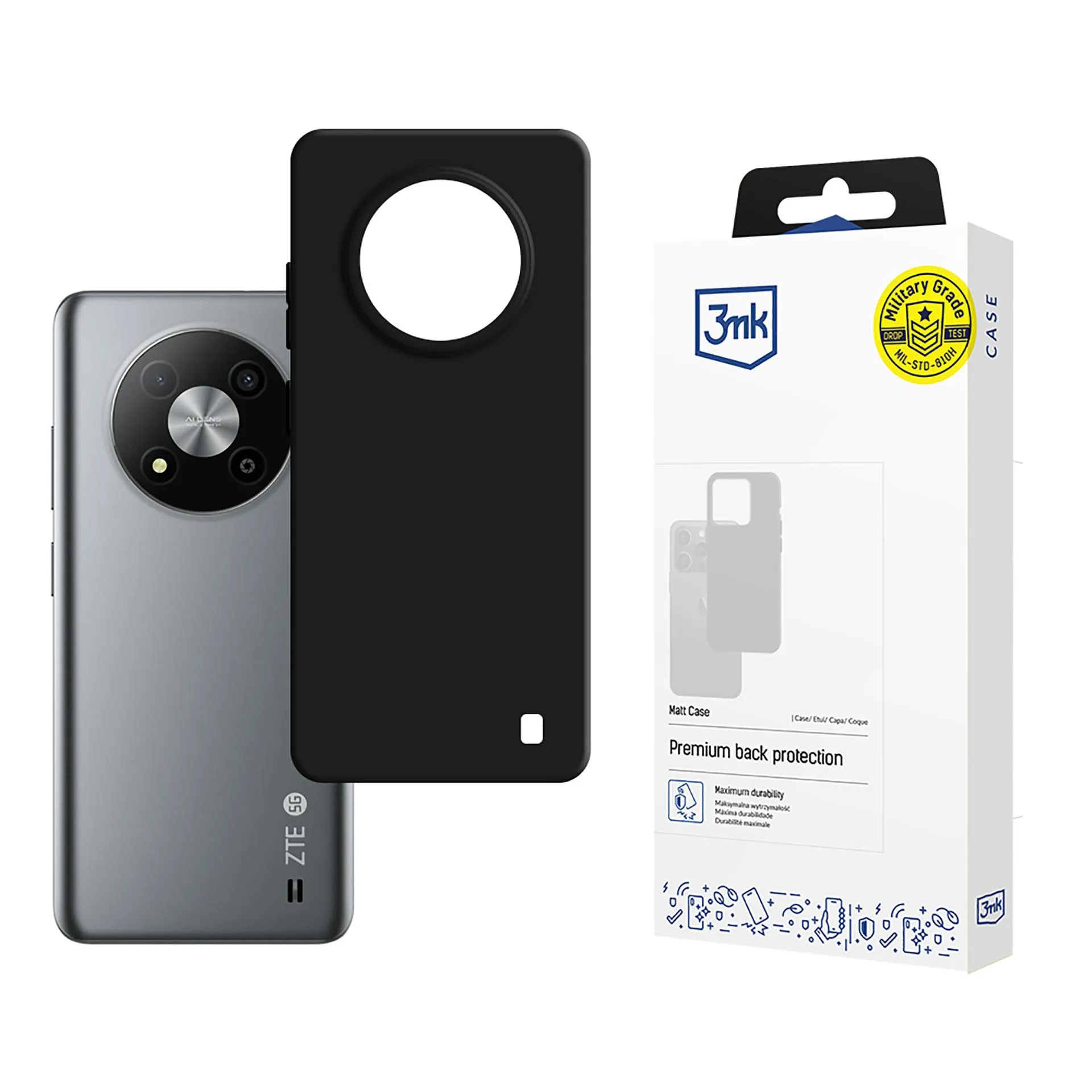 Pouzdro na ZTE Blade A73 4g - 3mk Matt Case Černá